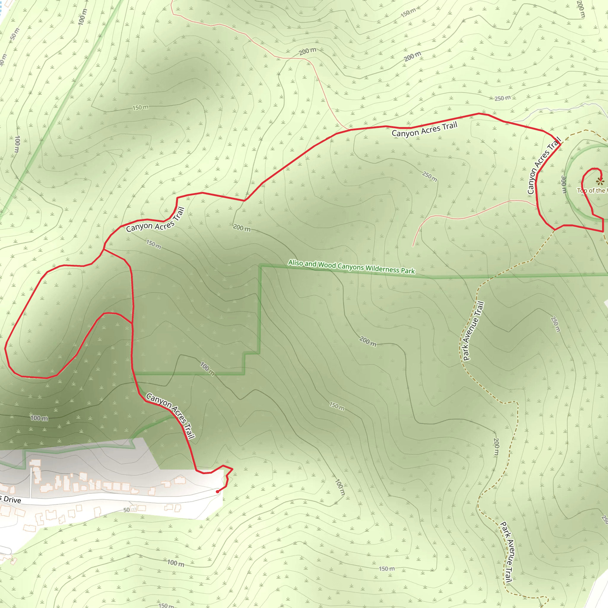 Canyon Acres Trail mobile static map