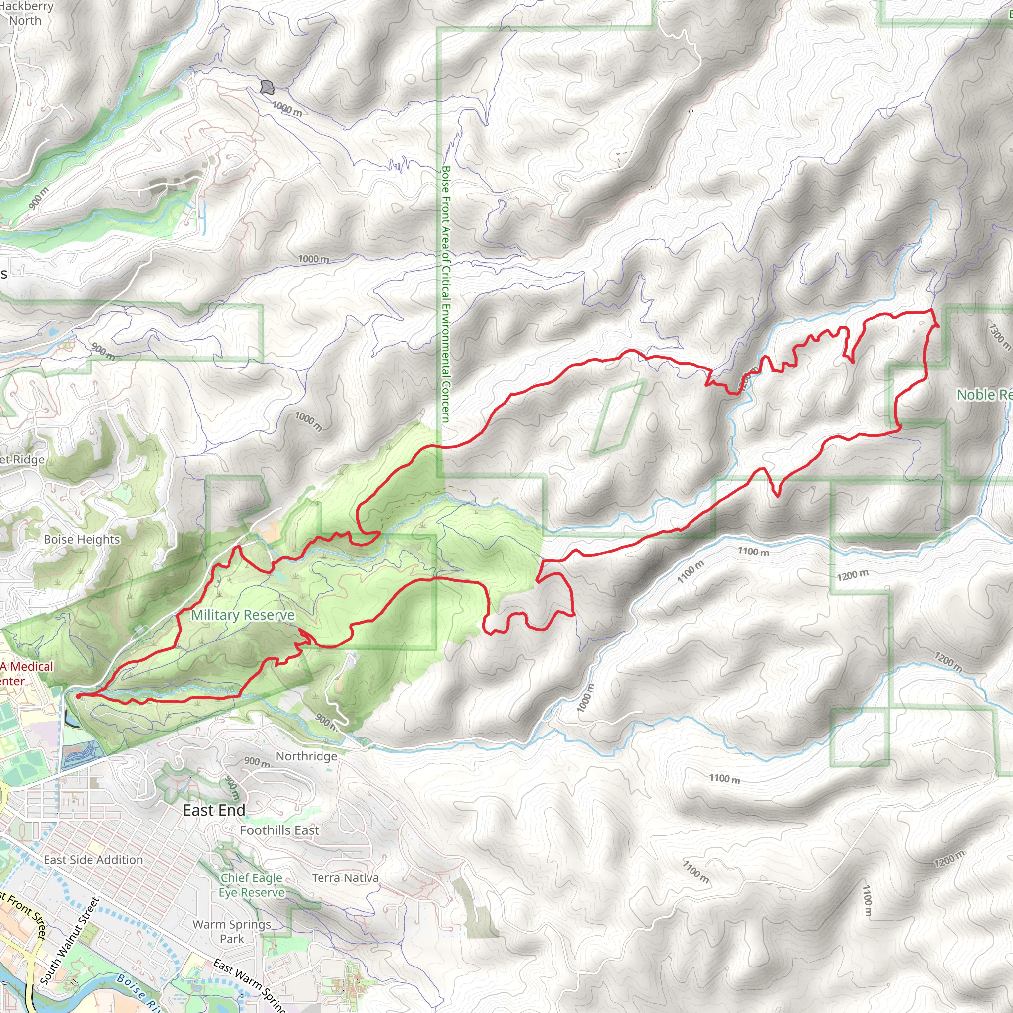 Ridge Crest, Three Bears and Freestone Ridge Loop mobile static map