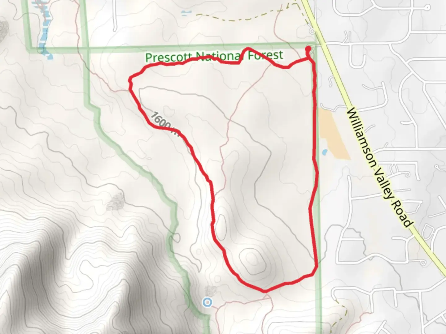 An image depicting the trail Williamson Valley Loop Trail and its surrounding area.