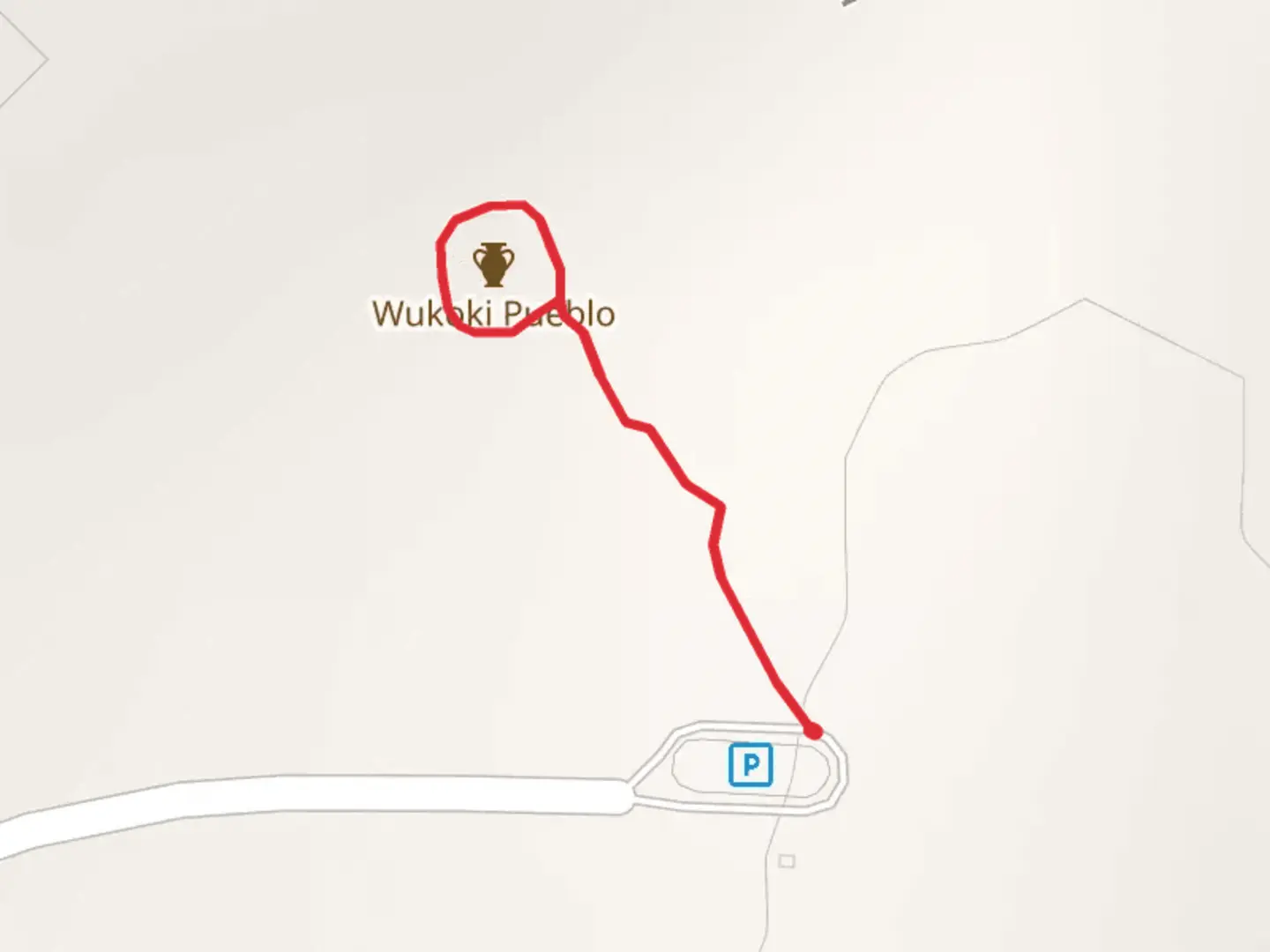 An image depicting the trail Wukoki Pueblo Trail and its surrounding area.