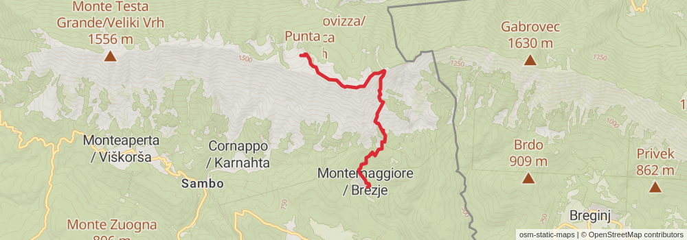 Sentiero Italia - Alps Section stage 14 Map