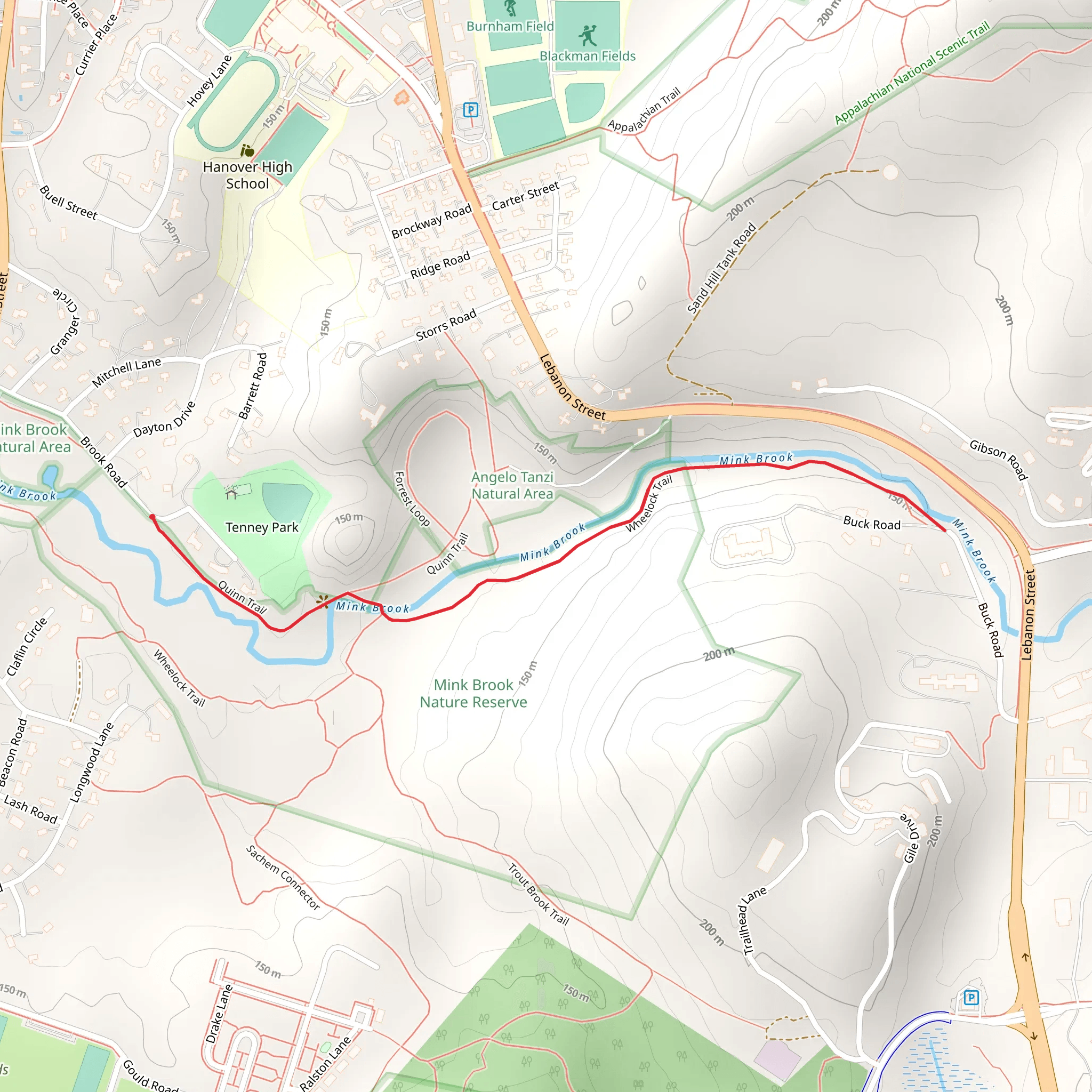 Wheelock Trail mobile static map
