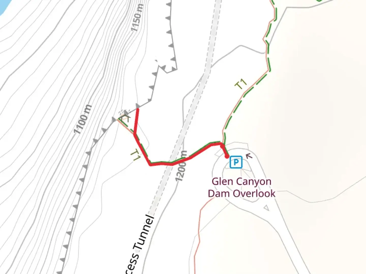 An image depicting the trail Dam Overlook Trail and its surrounding area.
