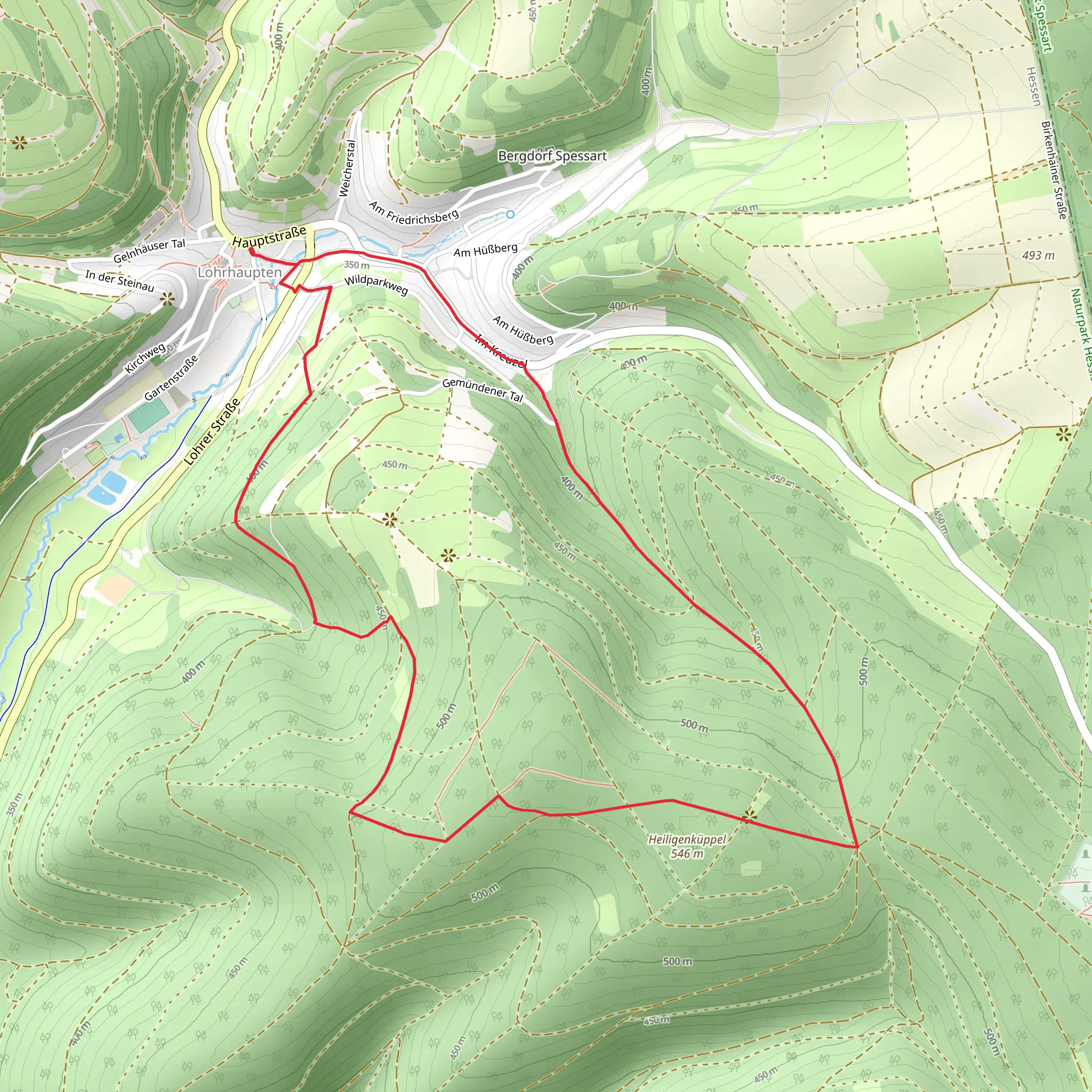 Mühlberg and Heiligenküppel Loop mobile static map