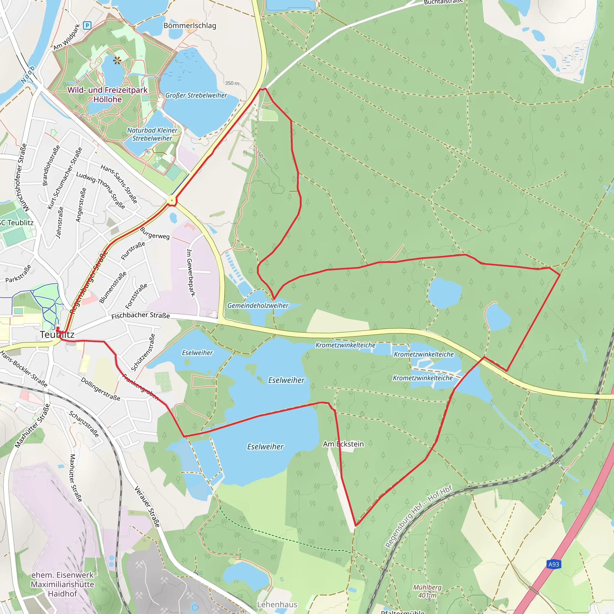 Eselweiher Runde - Blaue 12 mobile static map