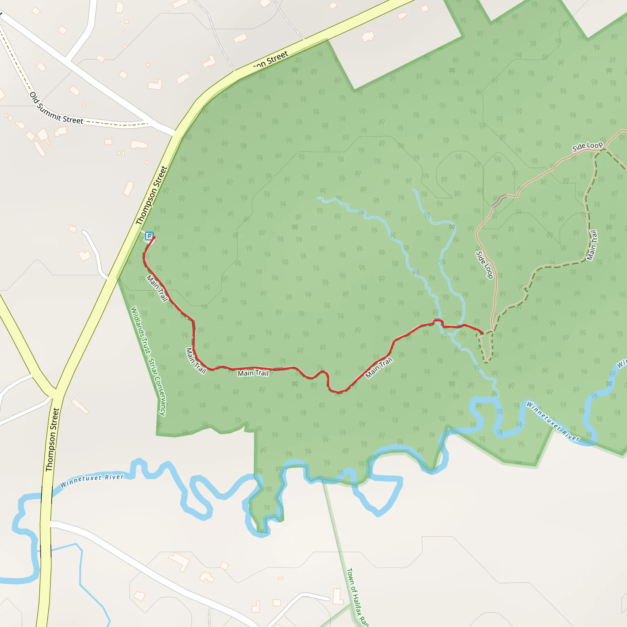 Main Trail from Thompson Street mobile static map