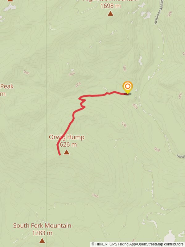 Orwig Hump Trail mobile static map