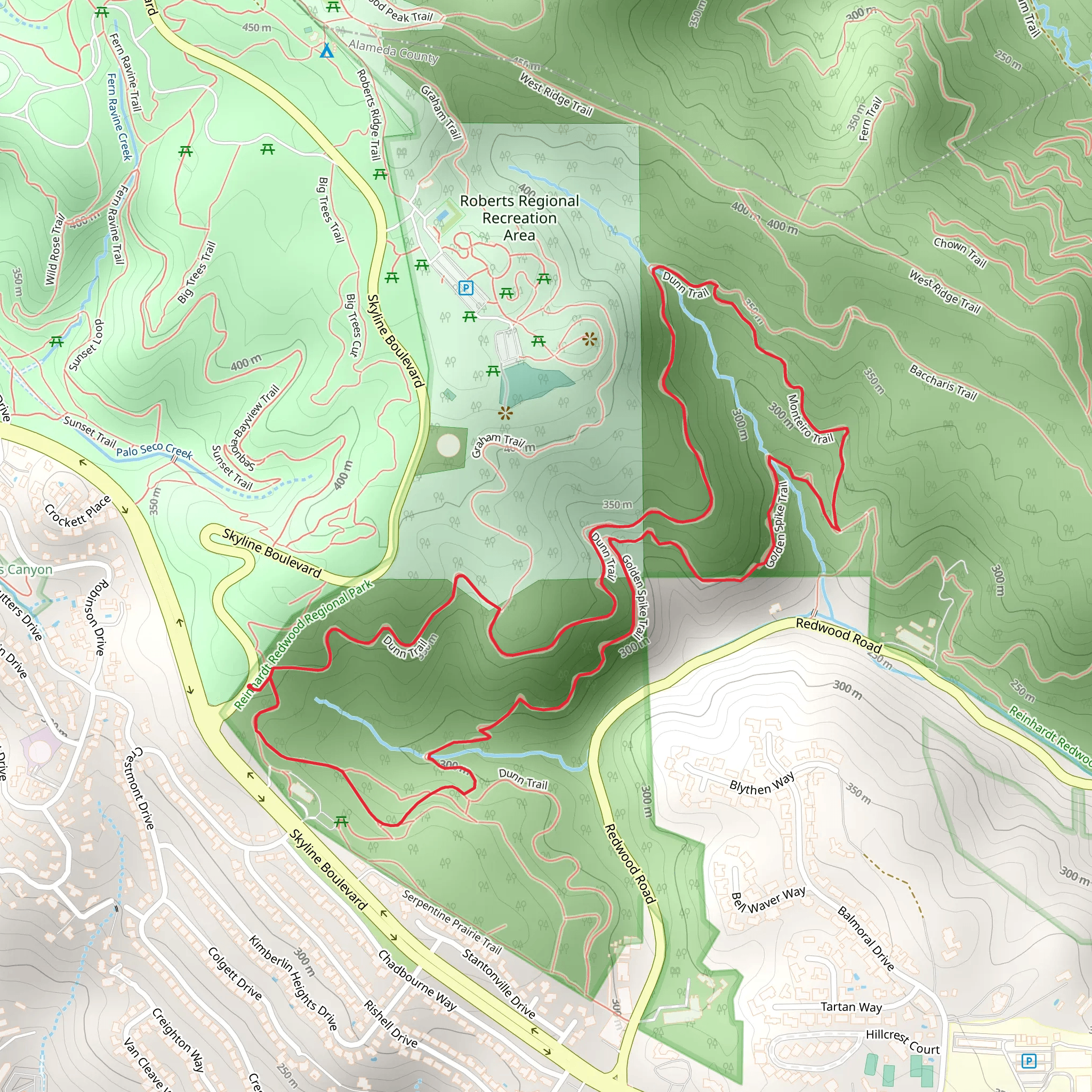 Golden Spike, Monteiro and Dunn Loop Trail mobile static map
