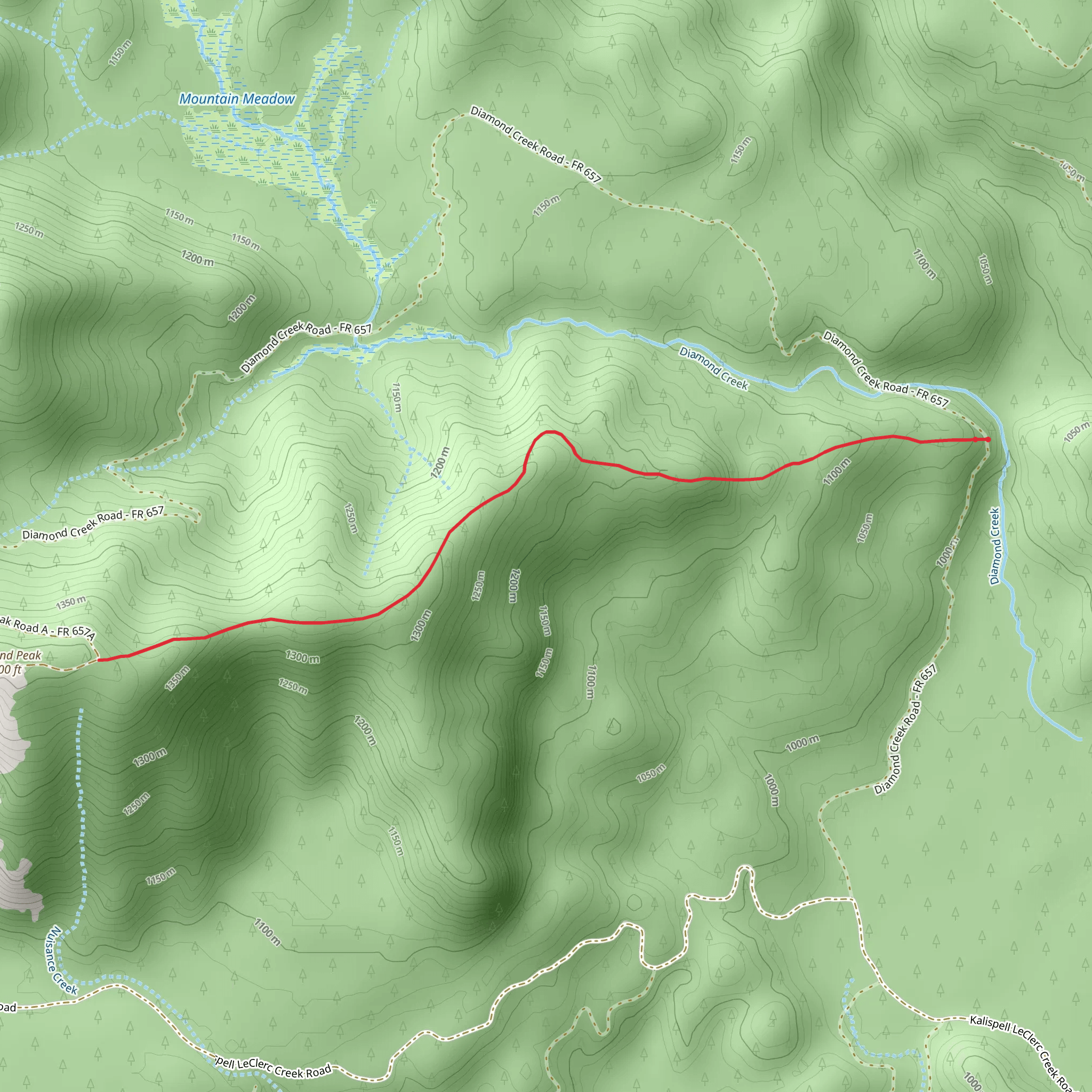 Diamond - Peak Trail mobile static map