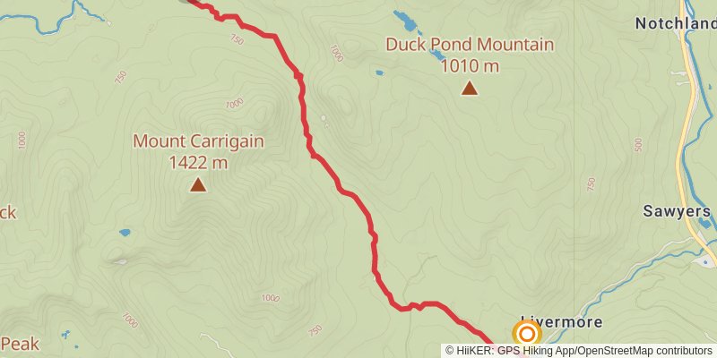 Mount Carrigain and Carrigain Notch Trail via Signal Ridge Trail stage 2 Map
