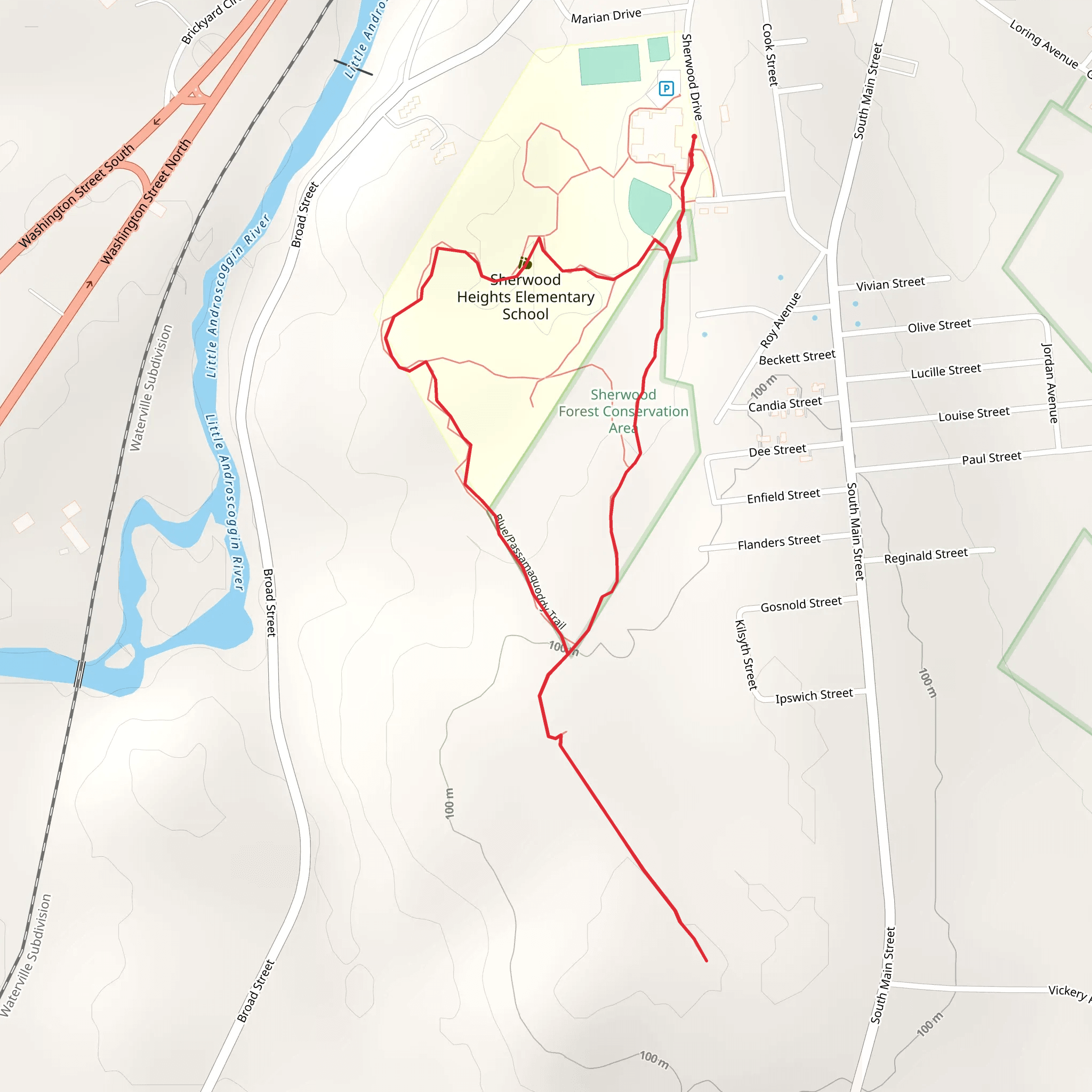 Sherwood Forest Trail Loop from Sherwood Drive mobile static map
