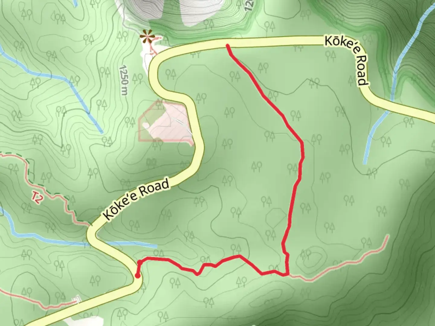 An image depicting the trail Kaluapuhi Trail and its surrounding area.