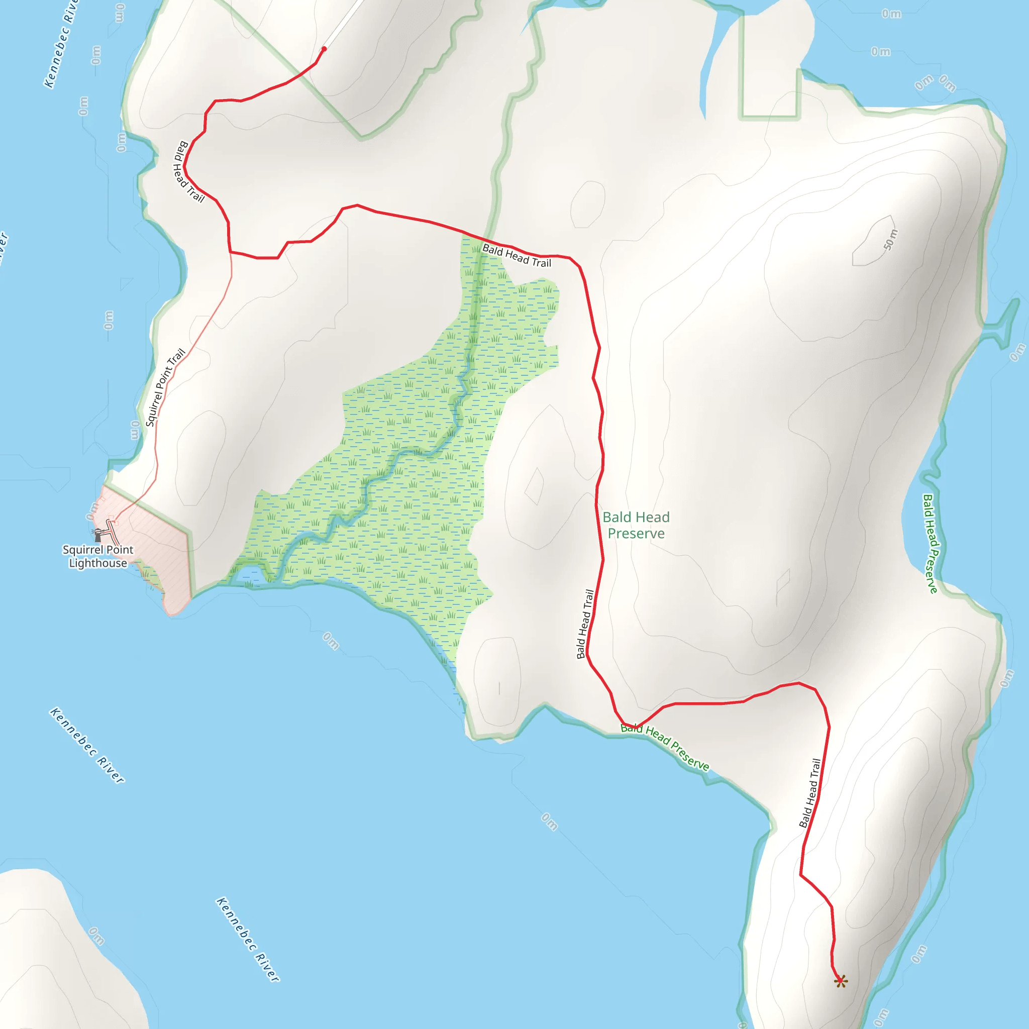 Bald Head Trail mobile static map