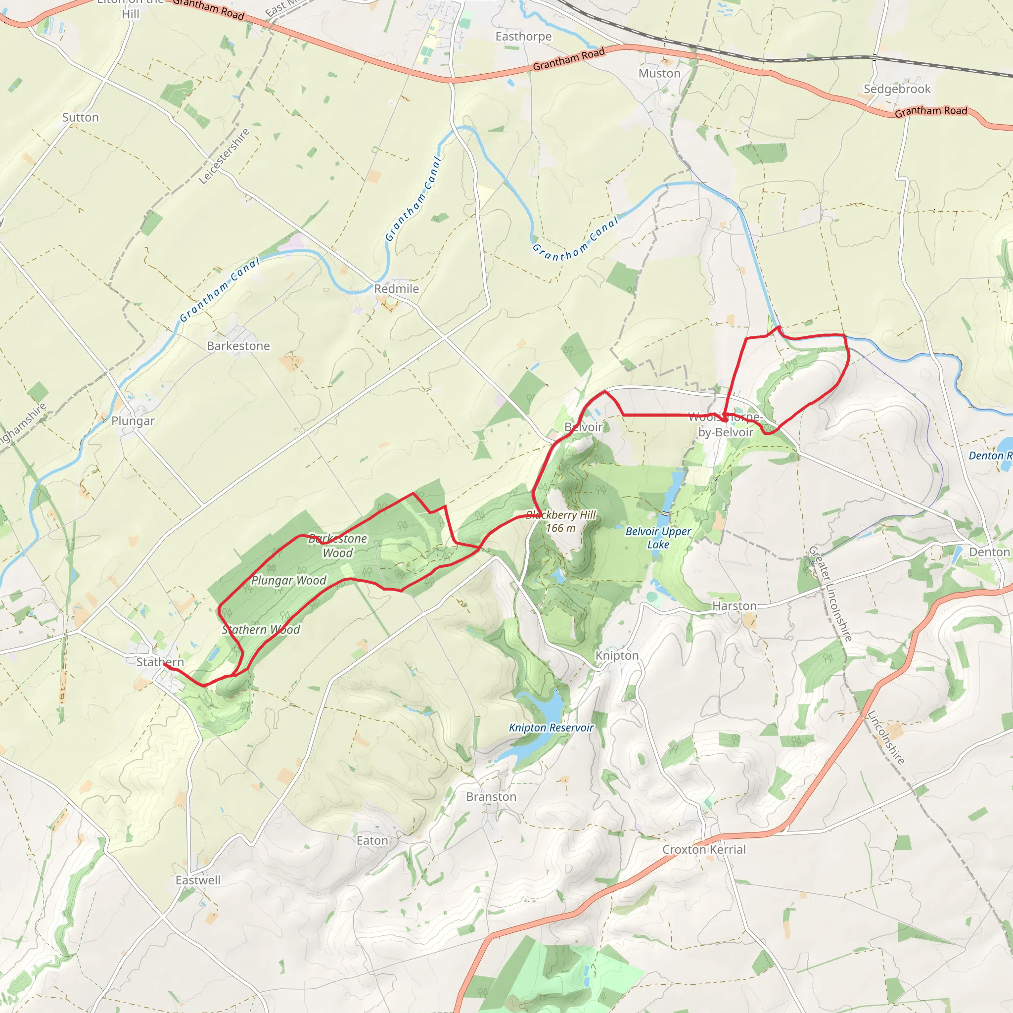 Woolsthorpe by Belvoir and Belvoir Castle mobile static map