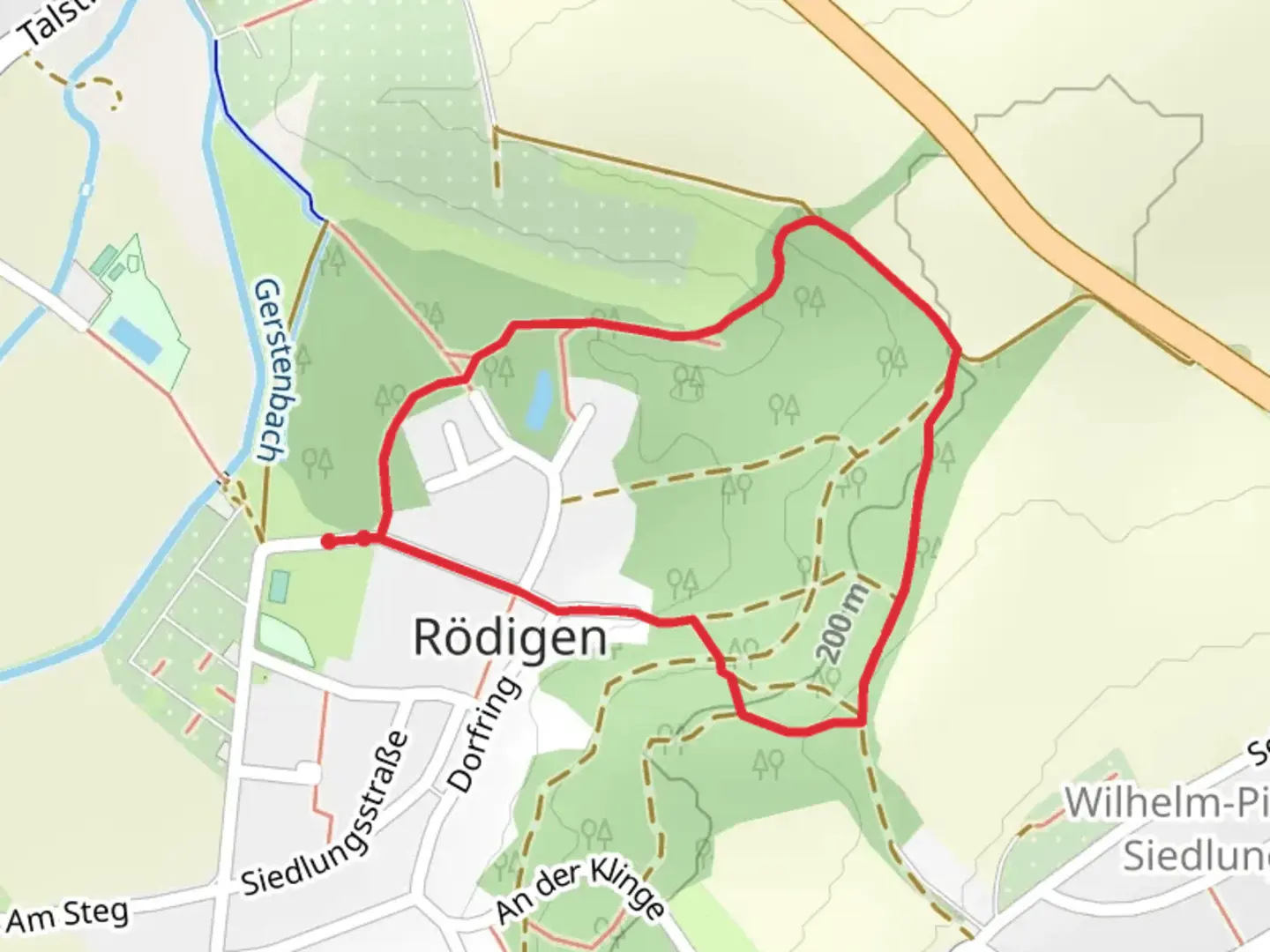 An image depicting the trail Wilhelm Pieck Siedlung Circle and its surrounding area.