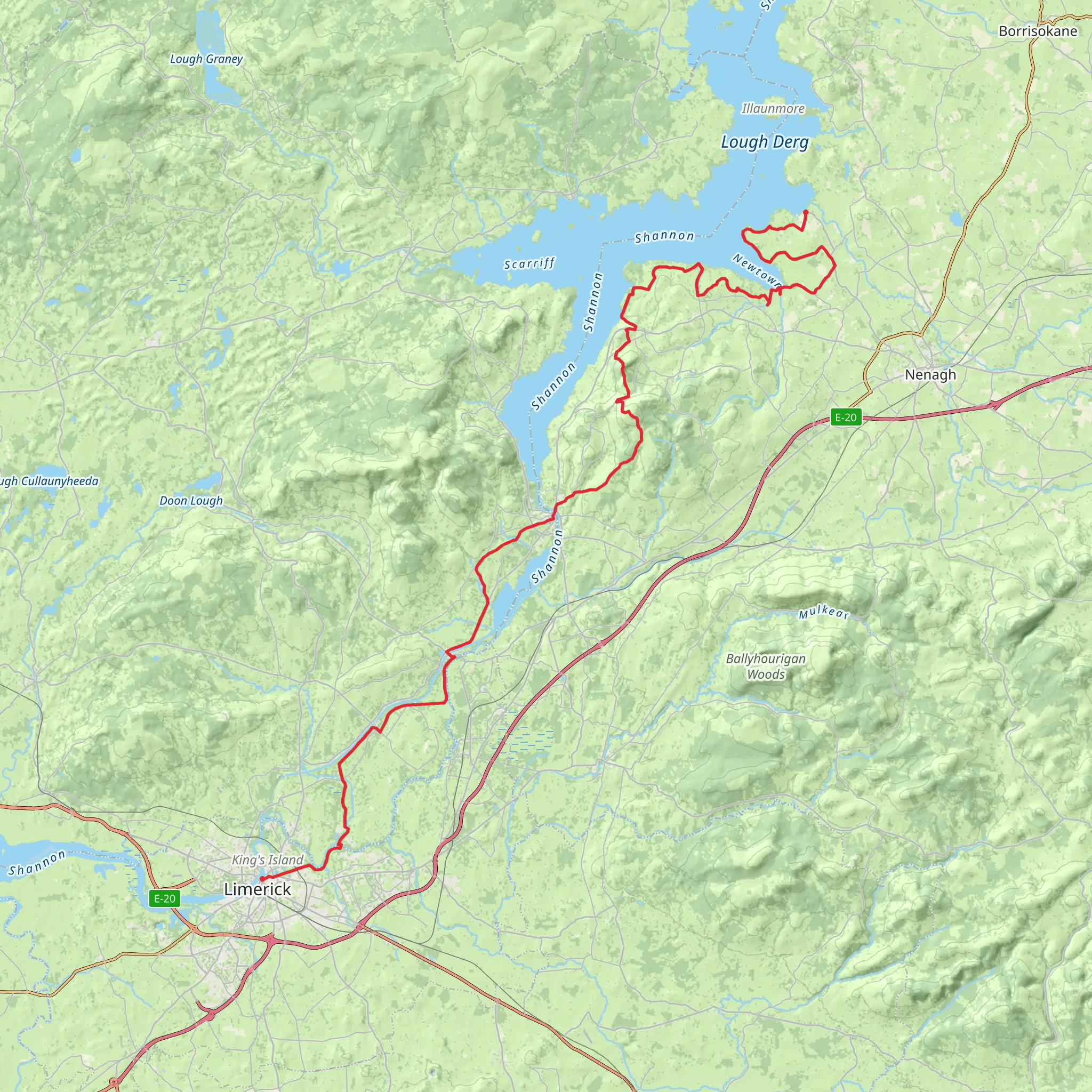 Lough Derg Way mobile static map