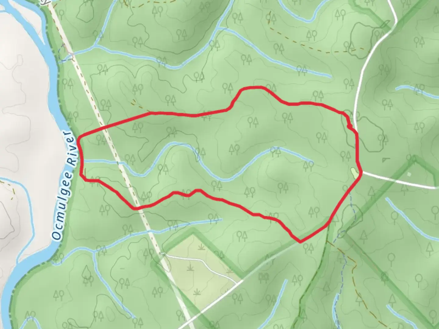 An image depicting the trail Gasline Path Loop and its surrounding area.