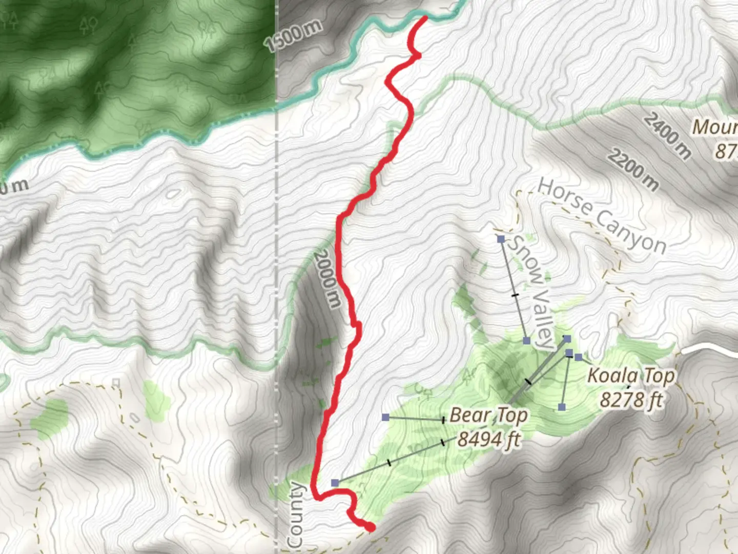An image depicting the trail Grouse Valley Trail and its surrounding area.