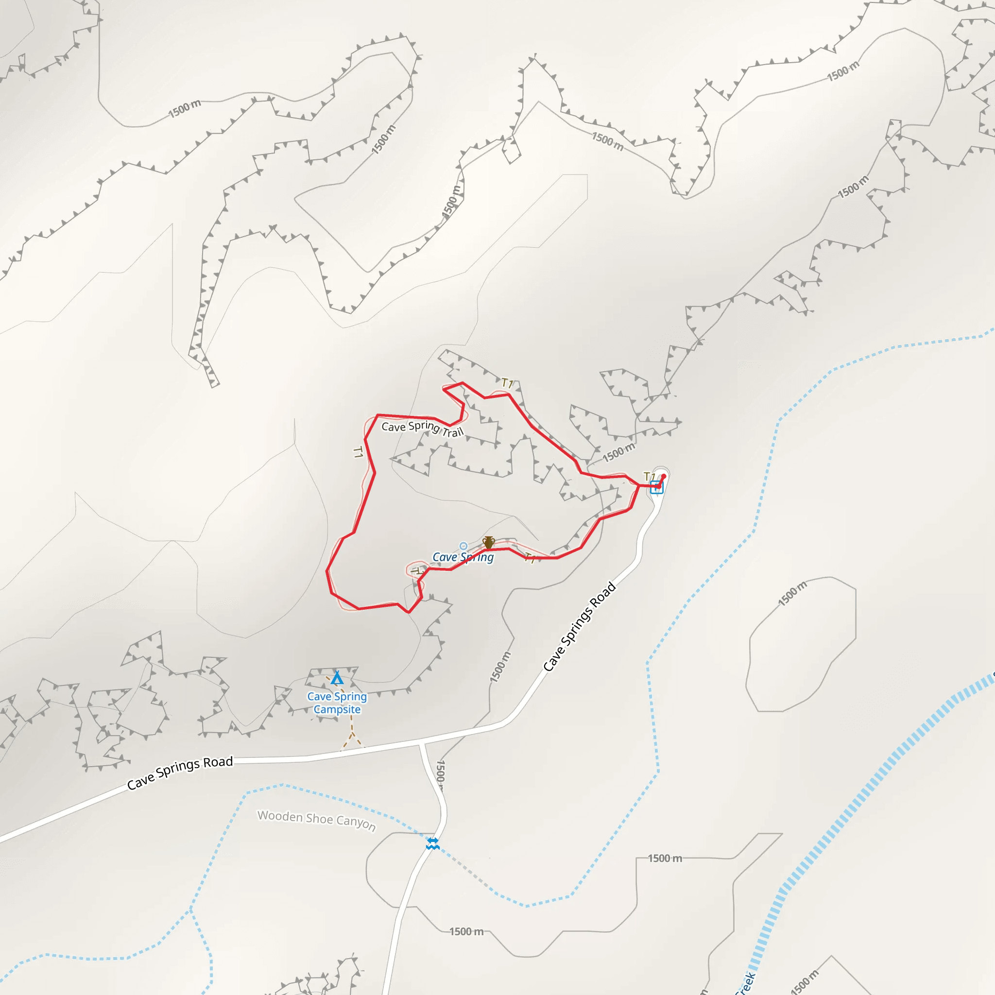 Cave Spring Trail mobile static map