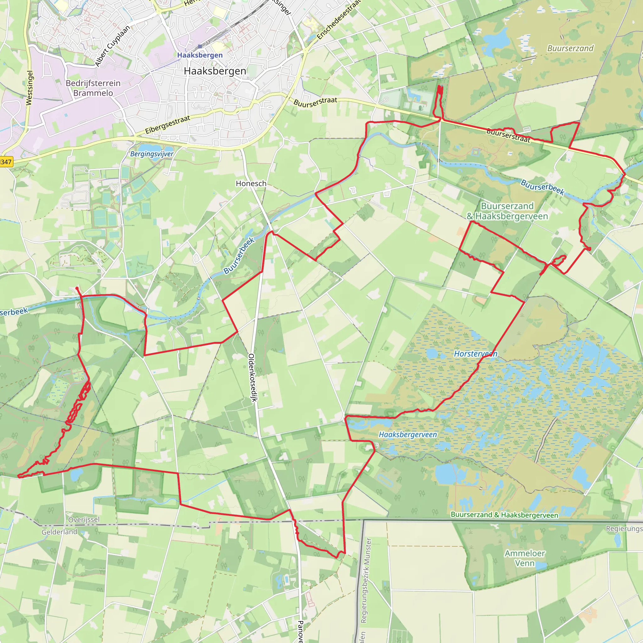 Haaksbergerveen, Molenveldbrug and Onlandsbrug Loop mobile static map