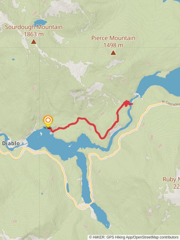 Diablo Lake Trail mobile static map