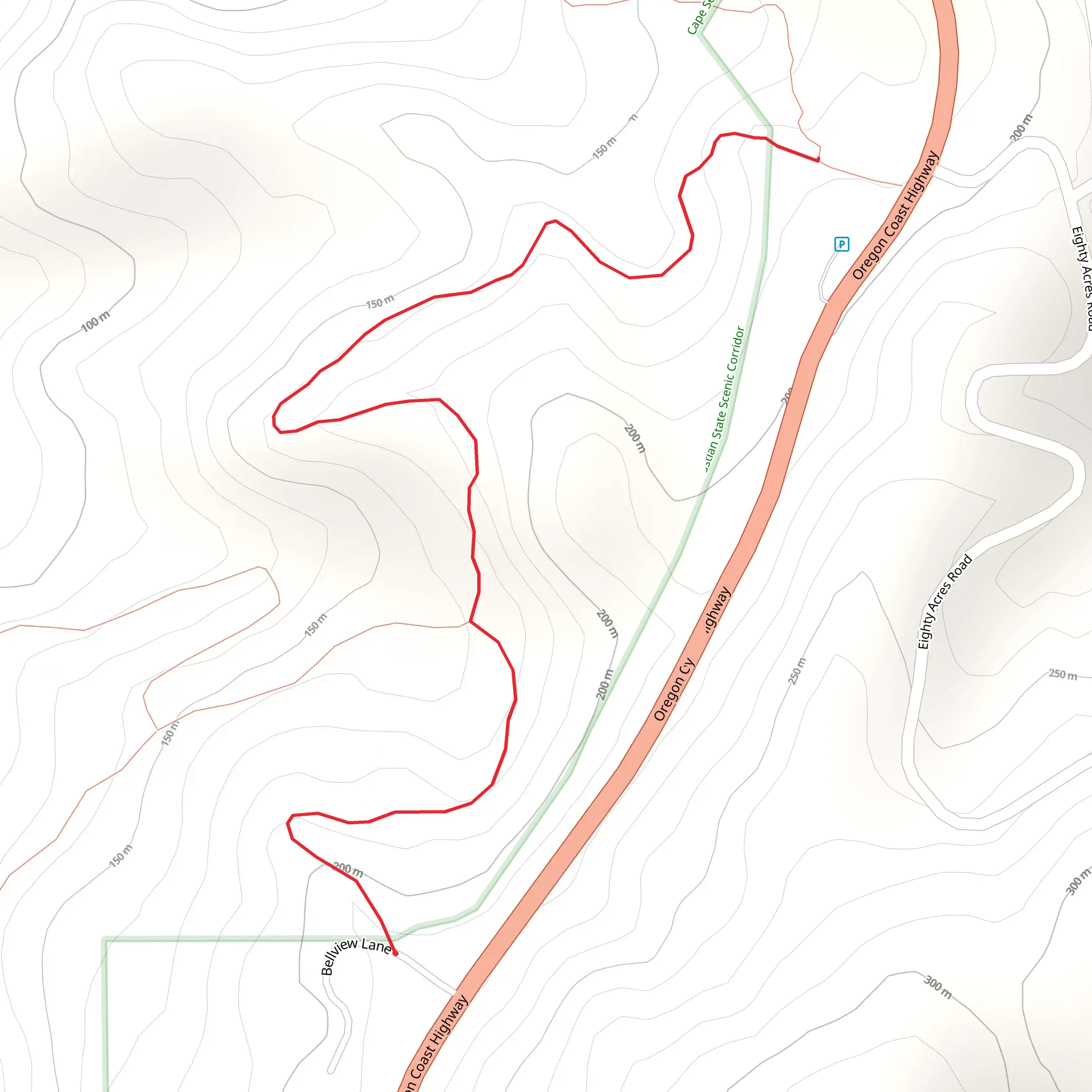 Walk along Oregon Coast Highway mobile static map