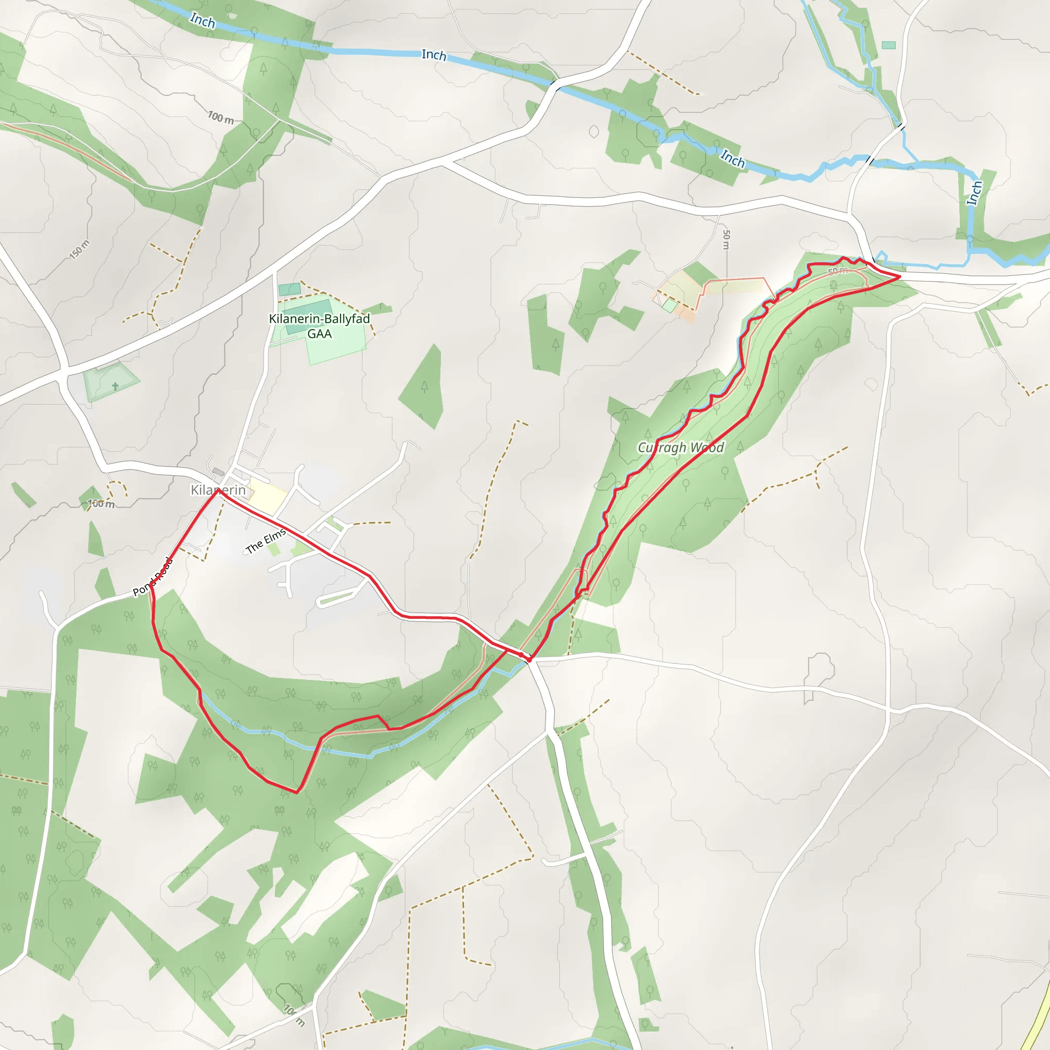 Kilanerin - Kilanerin Curragh Woods Trail mobile static map