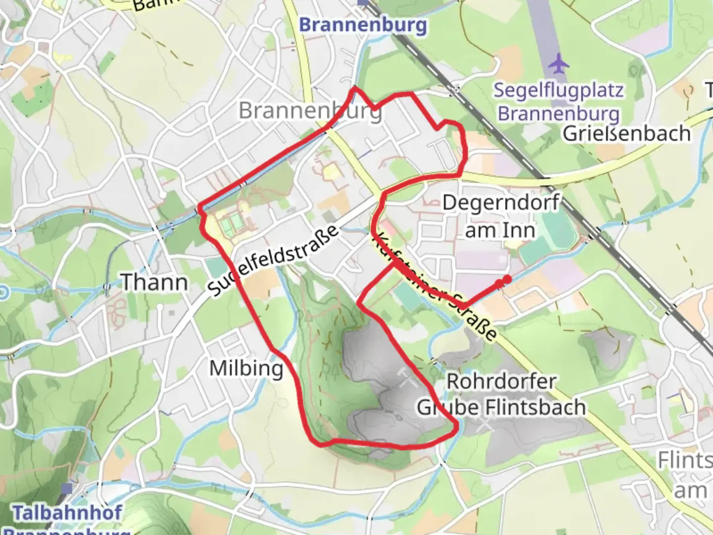 An image depicting the trail Brandl and Kulturverfuehrung Degerndorf Loop and its surrounding area.