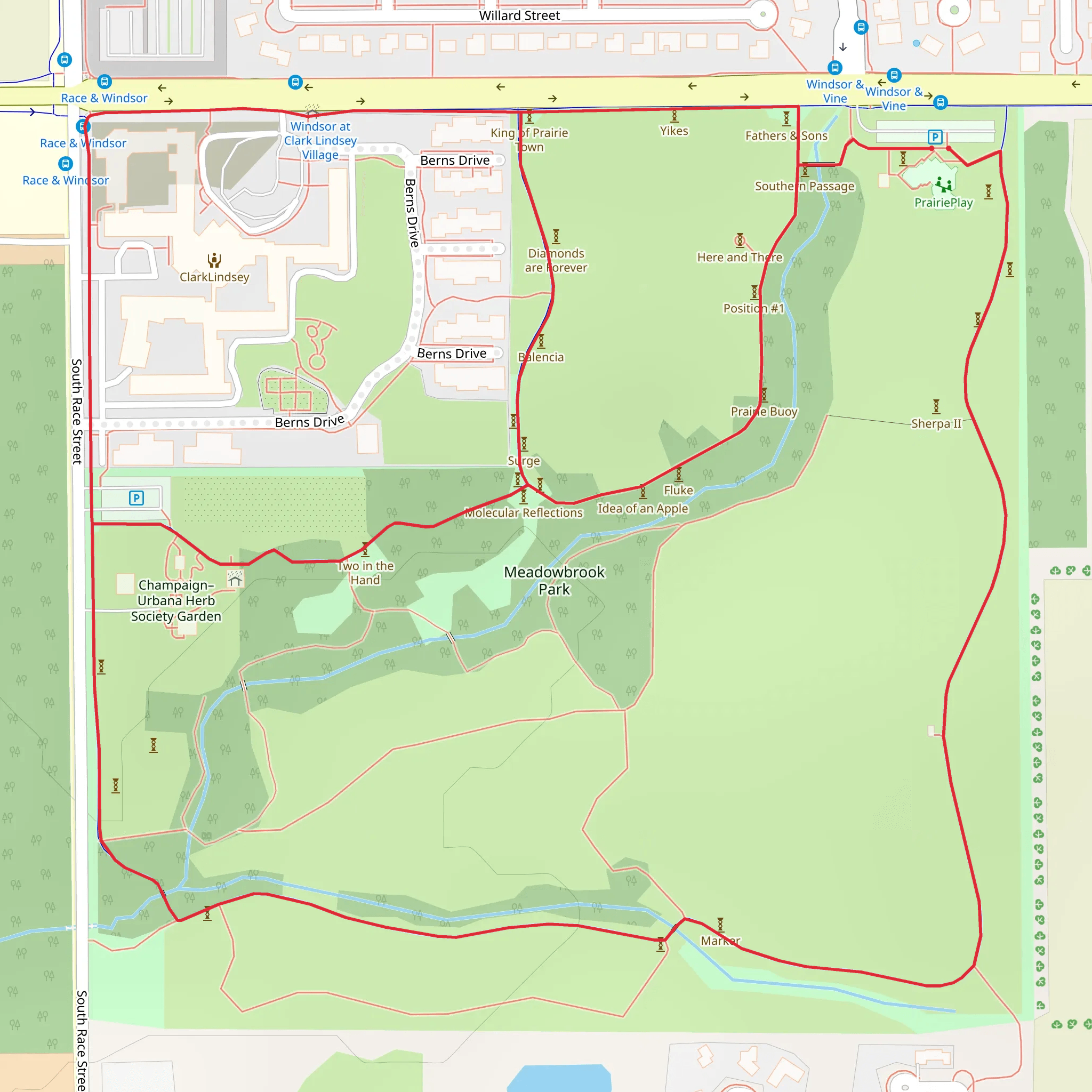 Meadowbrook Park Loop mobile static map