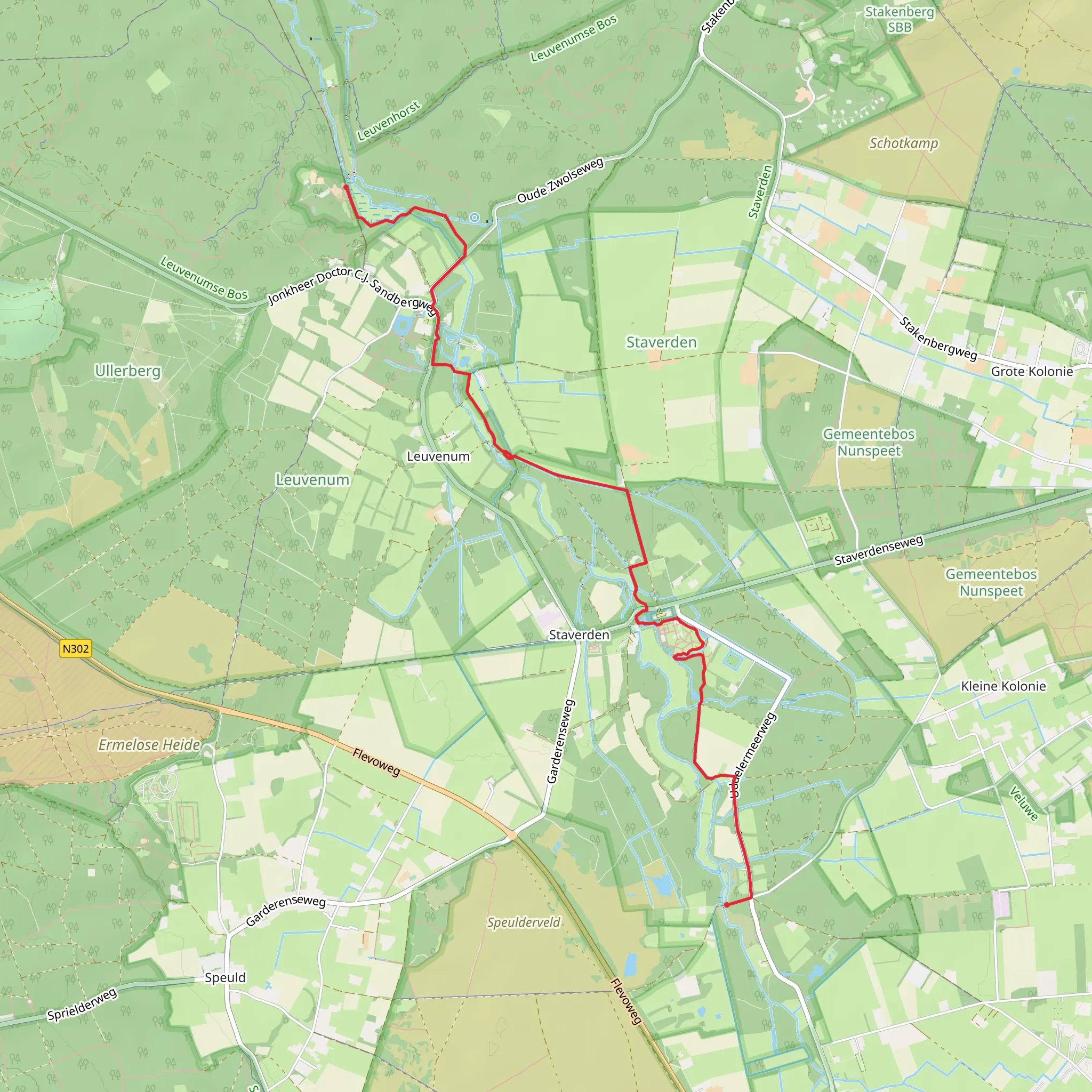 Staverden, Kasteel Staverden and De Zwarte Boer mobile static map