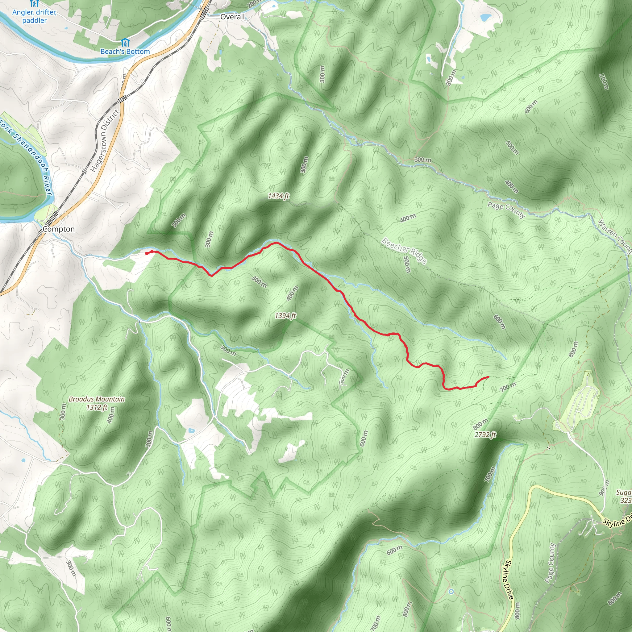 Heiskell Hollow Trail mobile static map