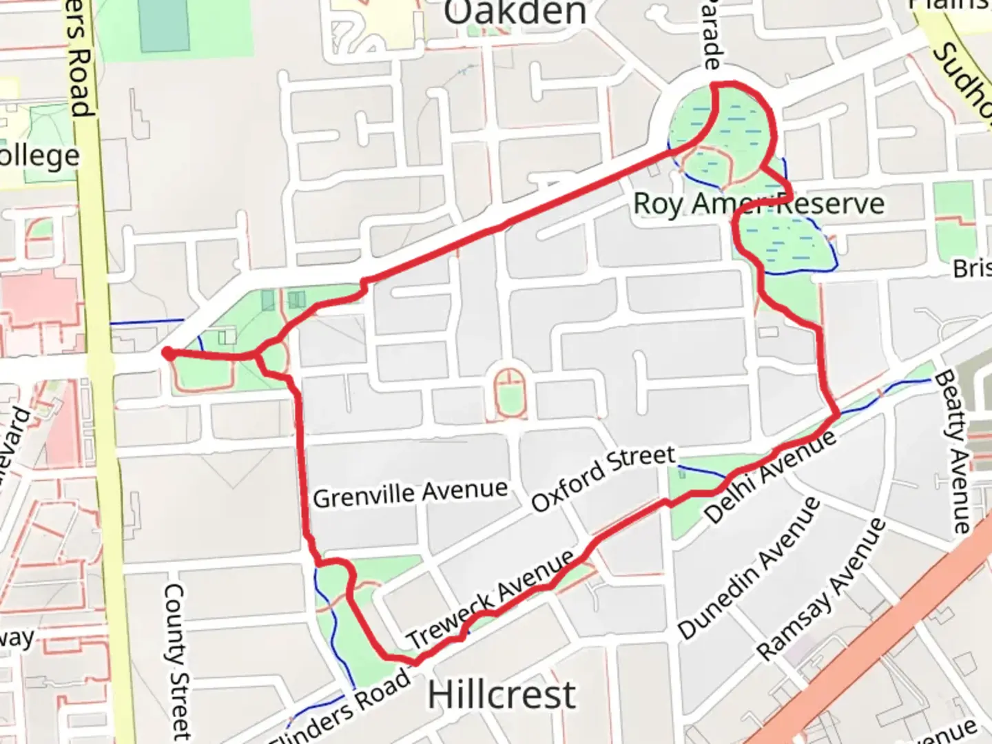 An image depicting the trail Oakden Reserves Loop Track and its surrounding area.