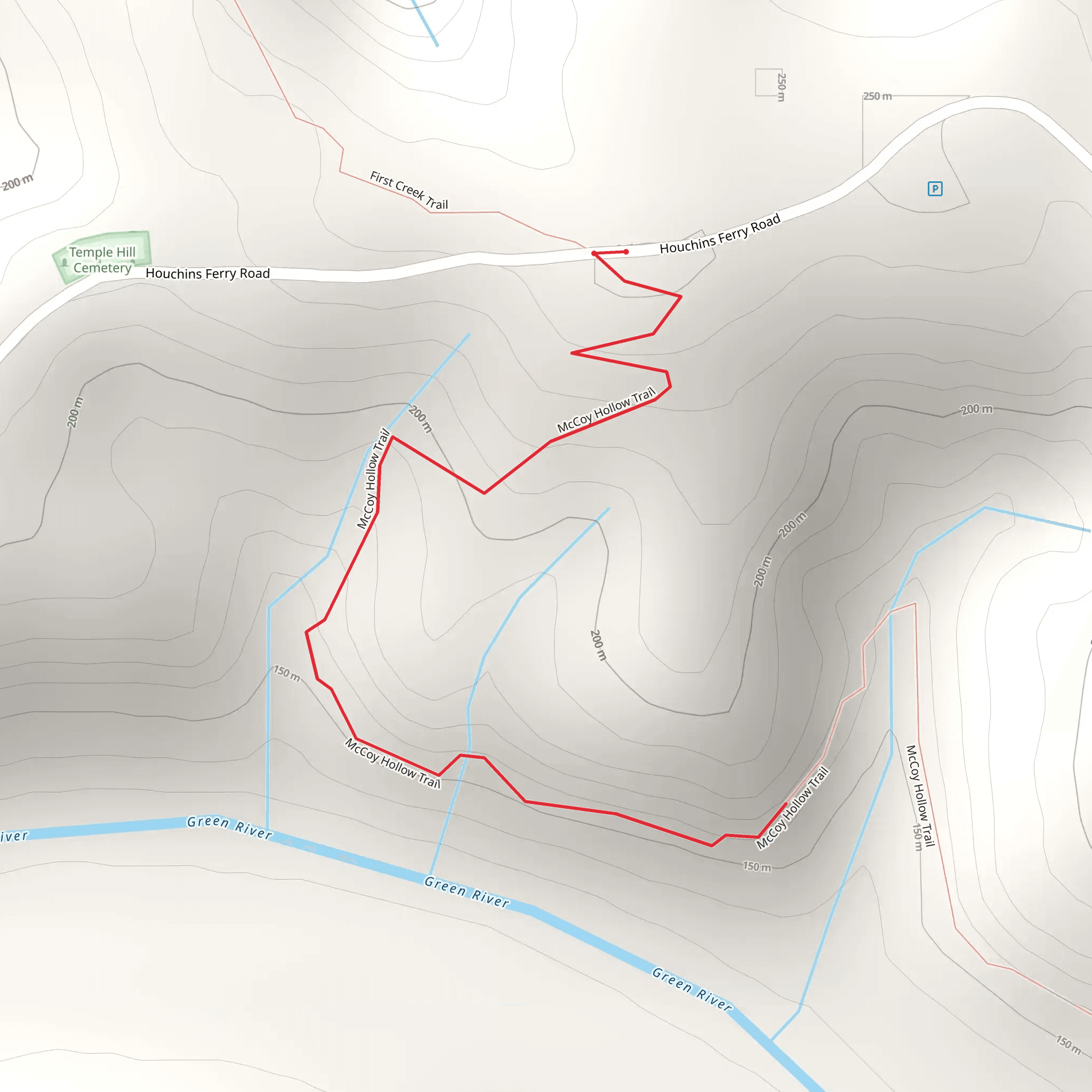 McCoy Hollow Trail Out and Back mobile static map