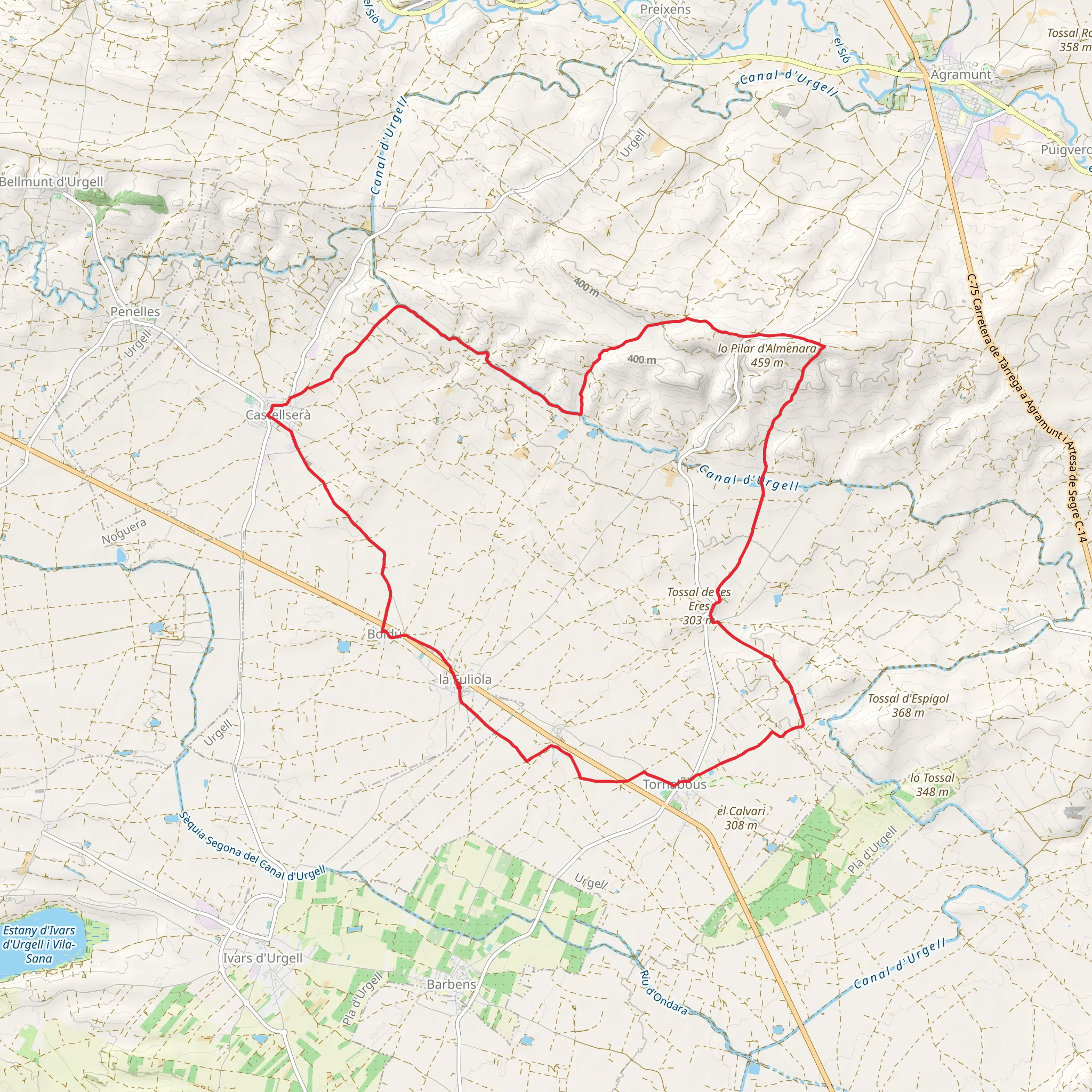 Path of the Plans d'Almenara PR C 72 mobile static map