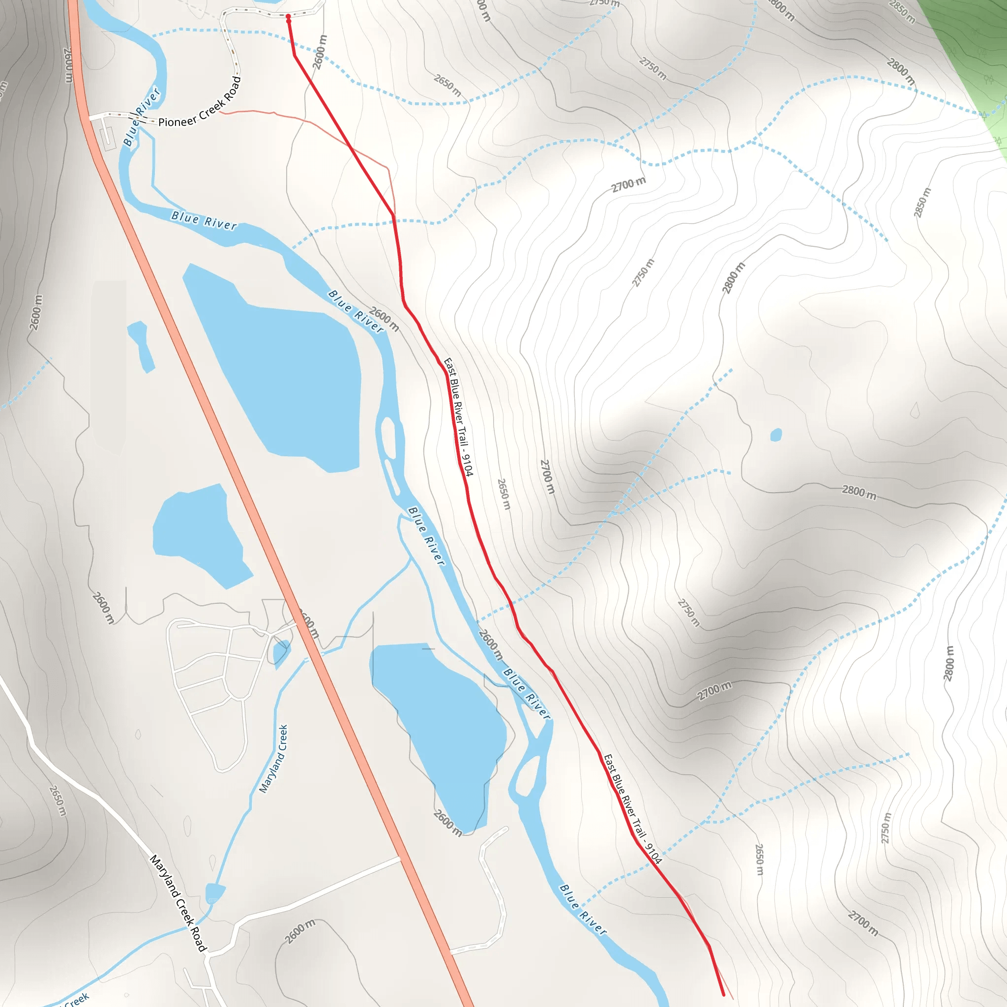East Blue River Trail mobile static map