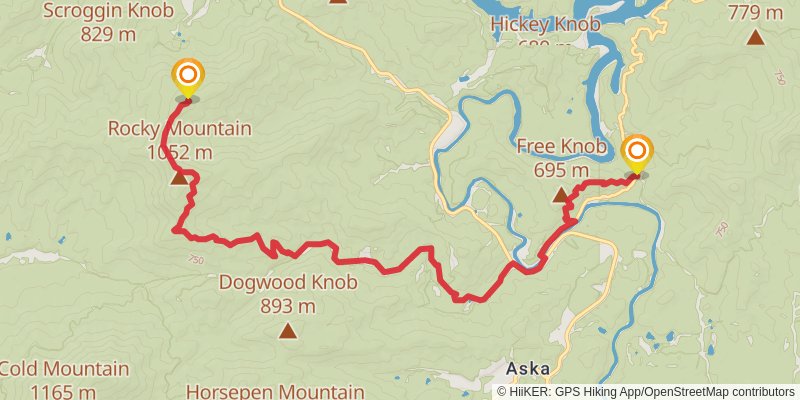 Southeastern Serpentine Trail stage 55 Map