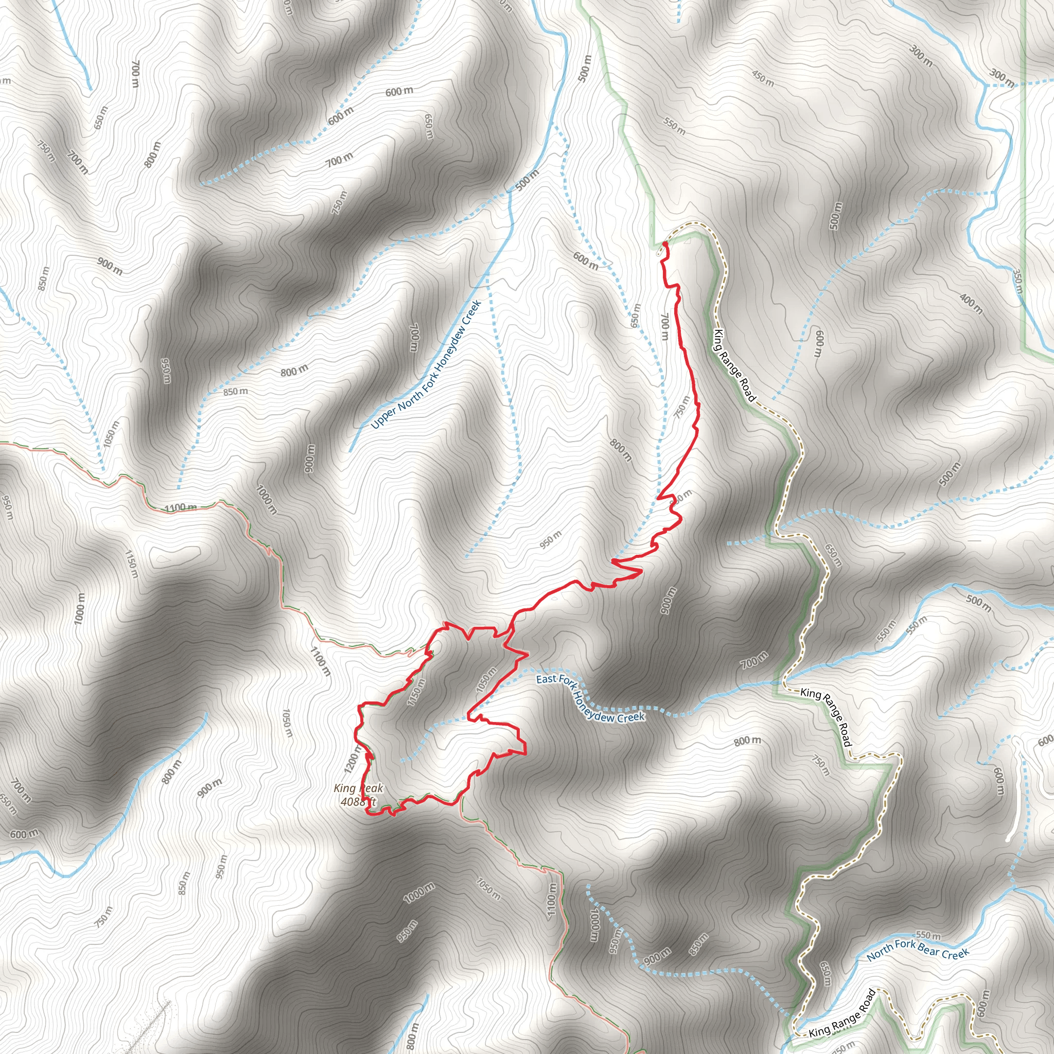 King Peak Loop via Lightning Trail mobile static map