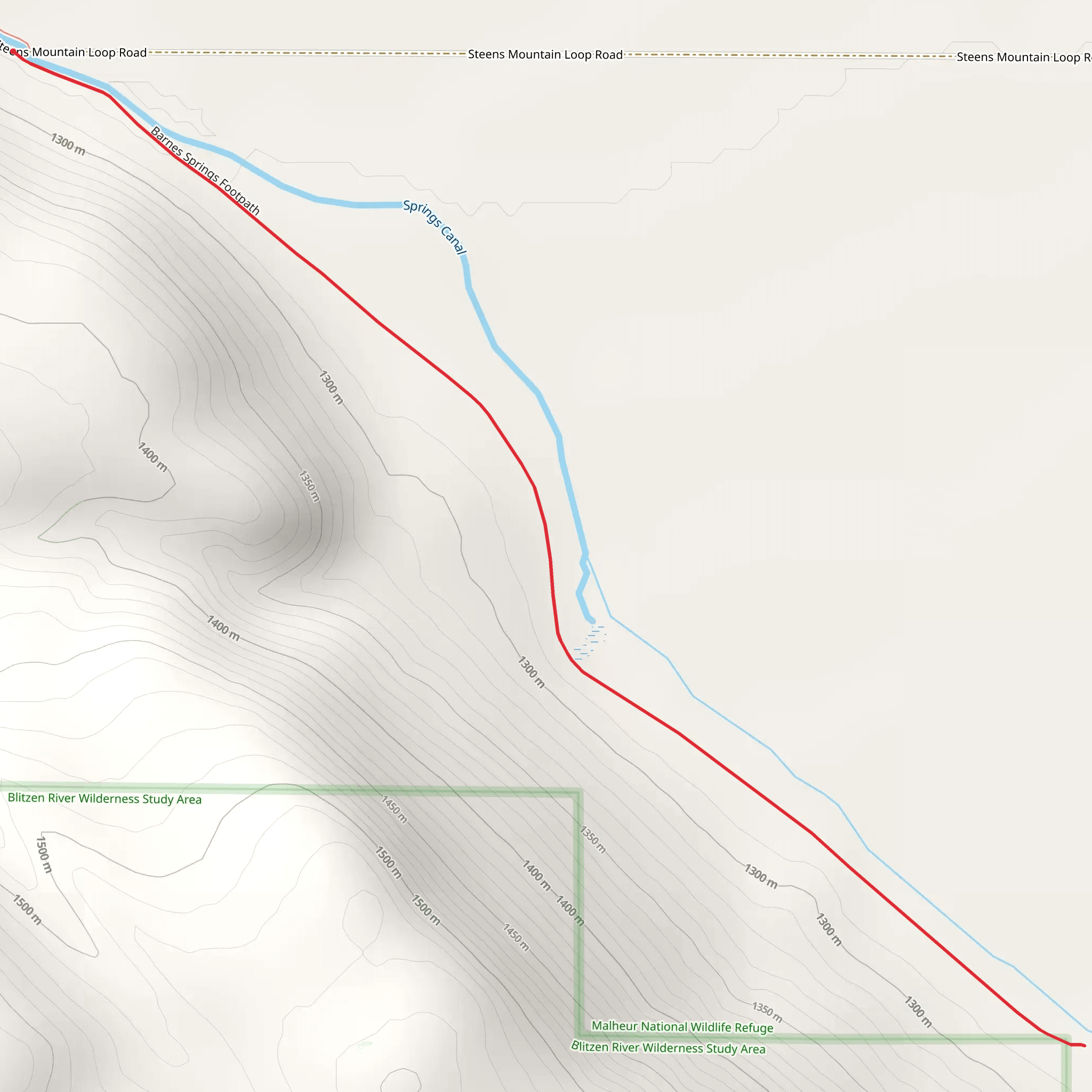 Warm Springs and Barns Springs Footpath mobile static map