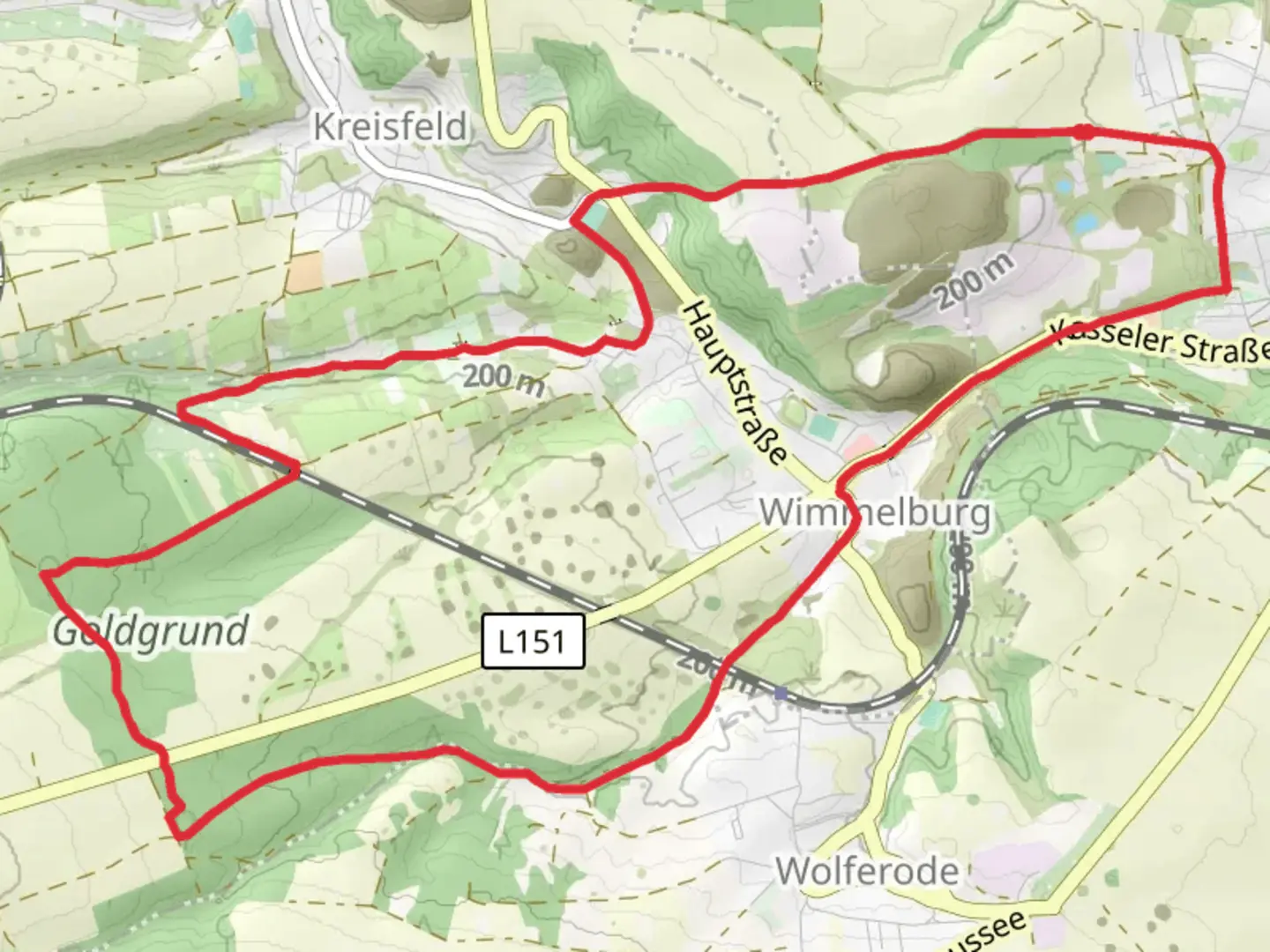 An image depicting the trail Wimmelburg Loop and its surrounding area.