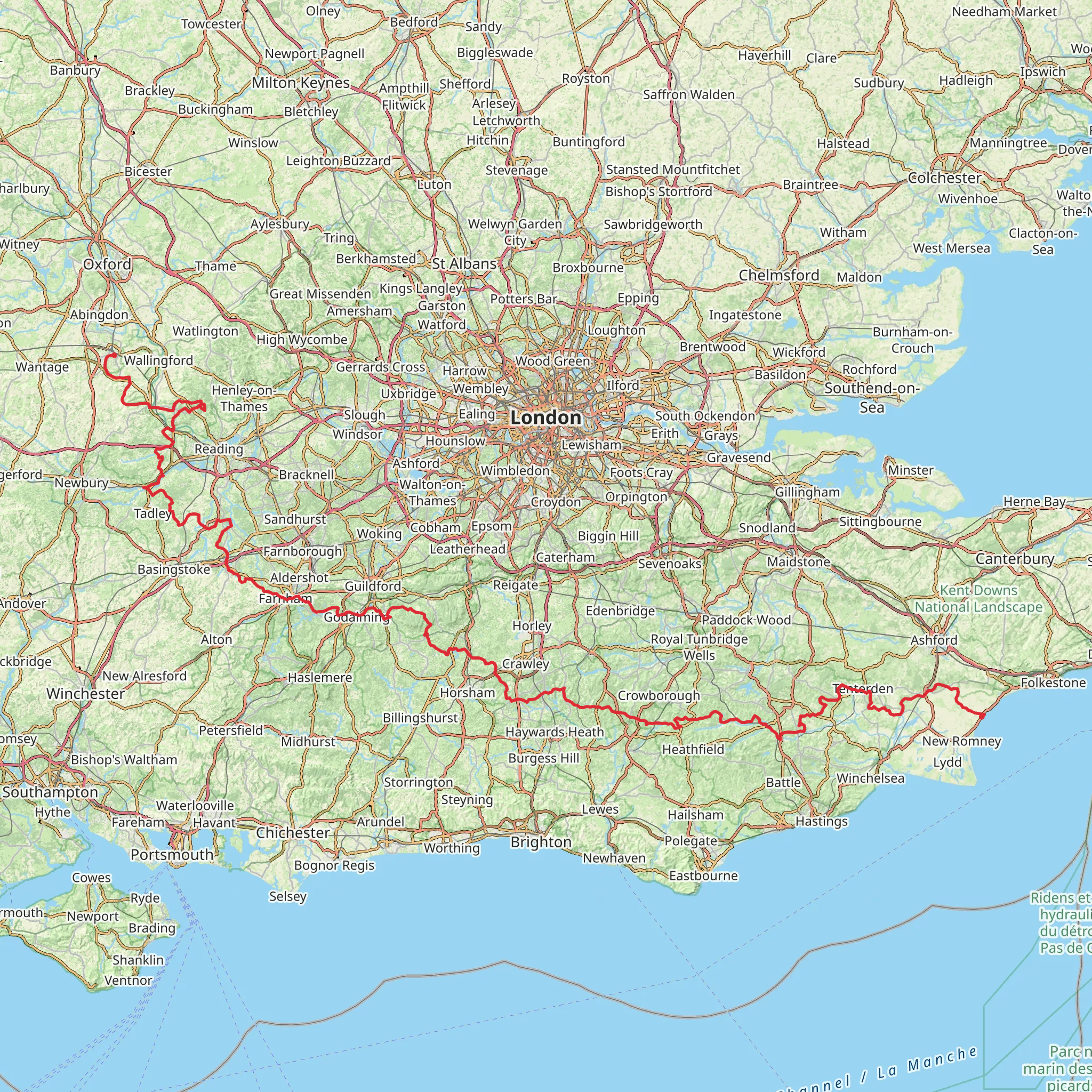 Dymchurch to Didcot Walk mobile static map