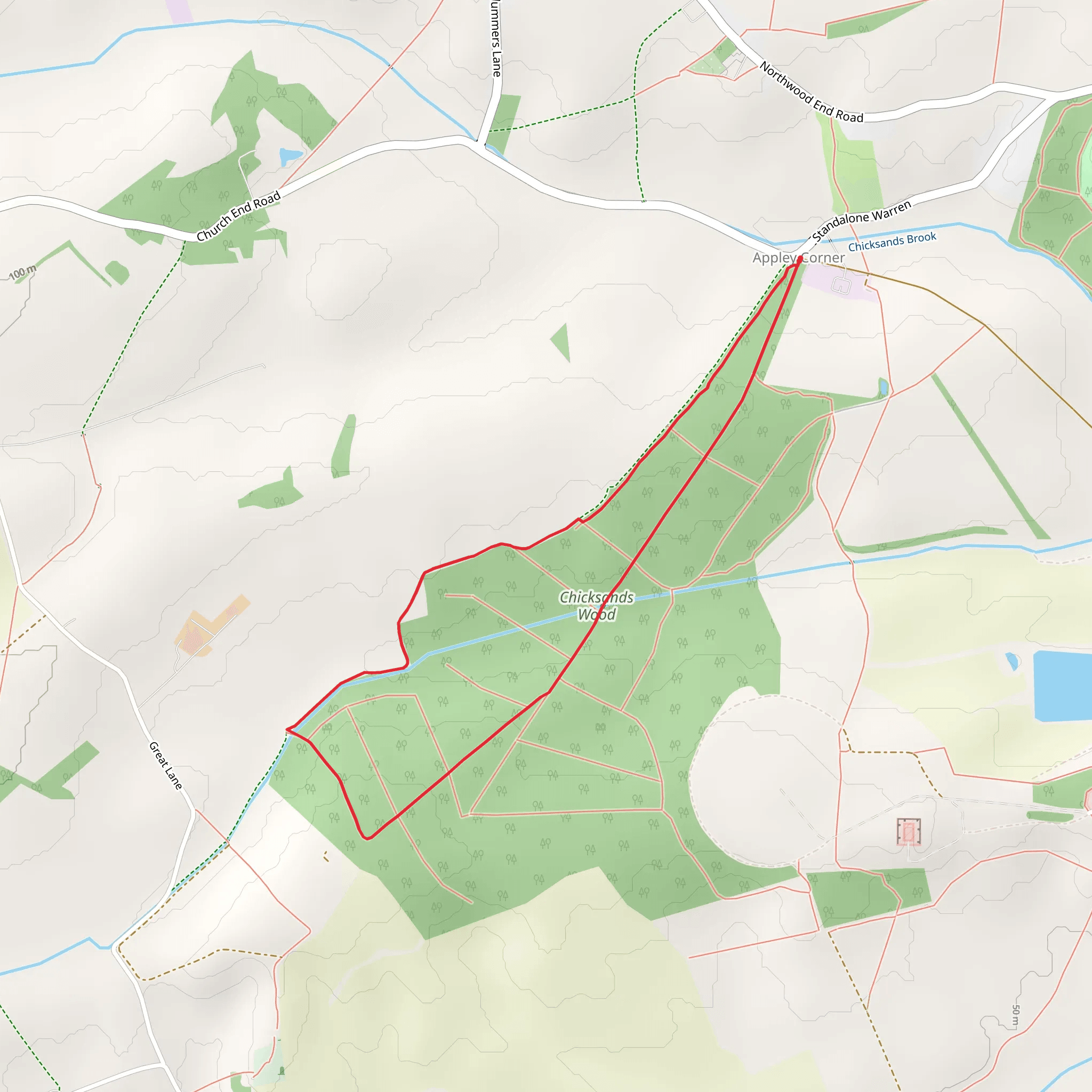 Chicksands Wood Loop mobile static map