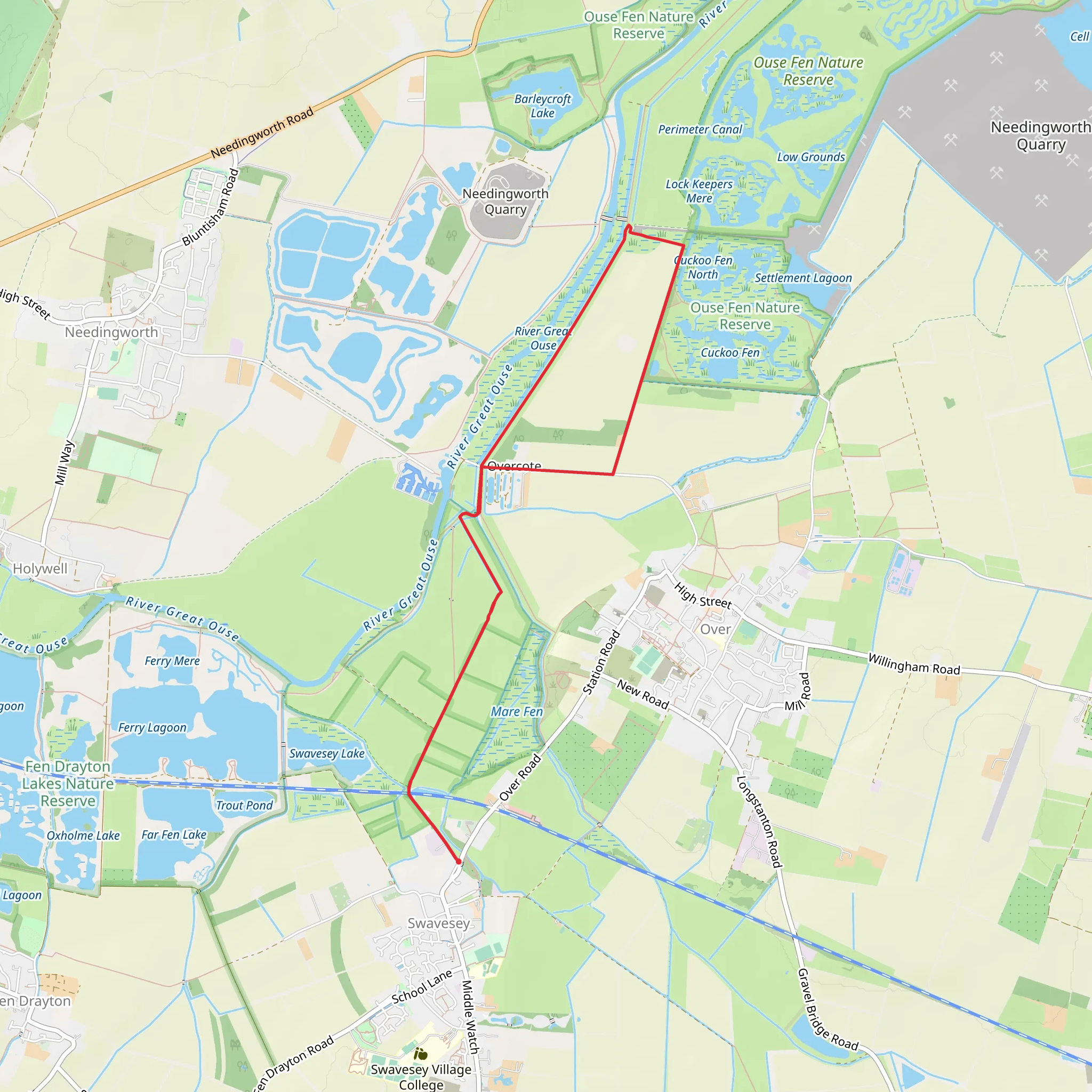 Over Barrows and Overcote Loop mobile static map