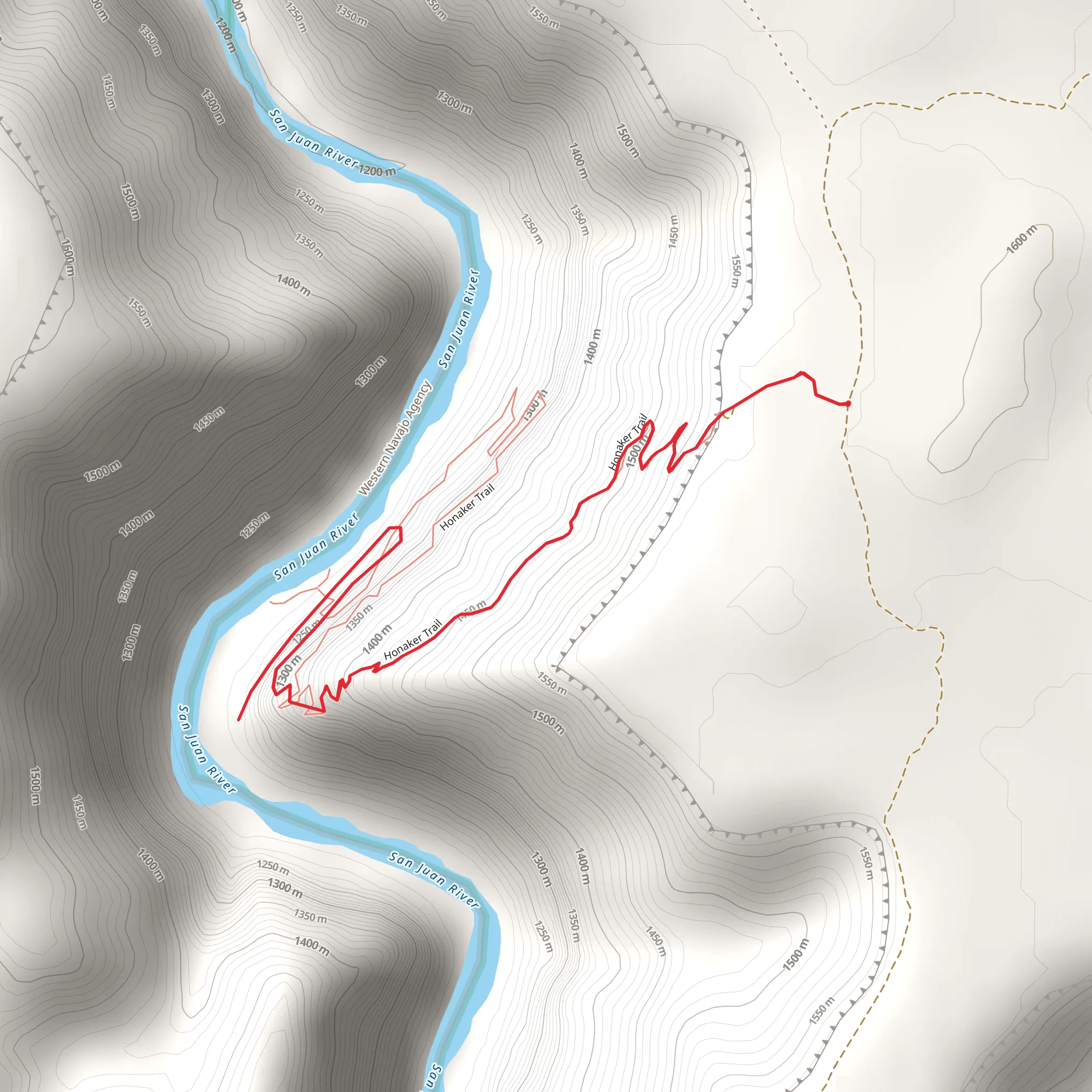 Honaker Trail mobile static map