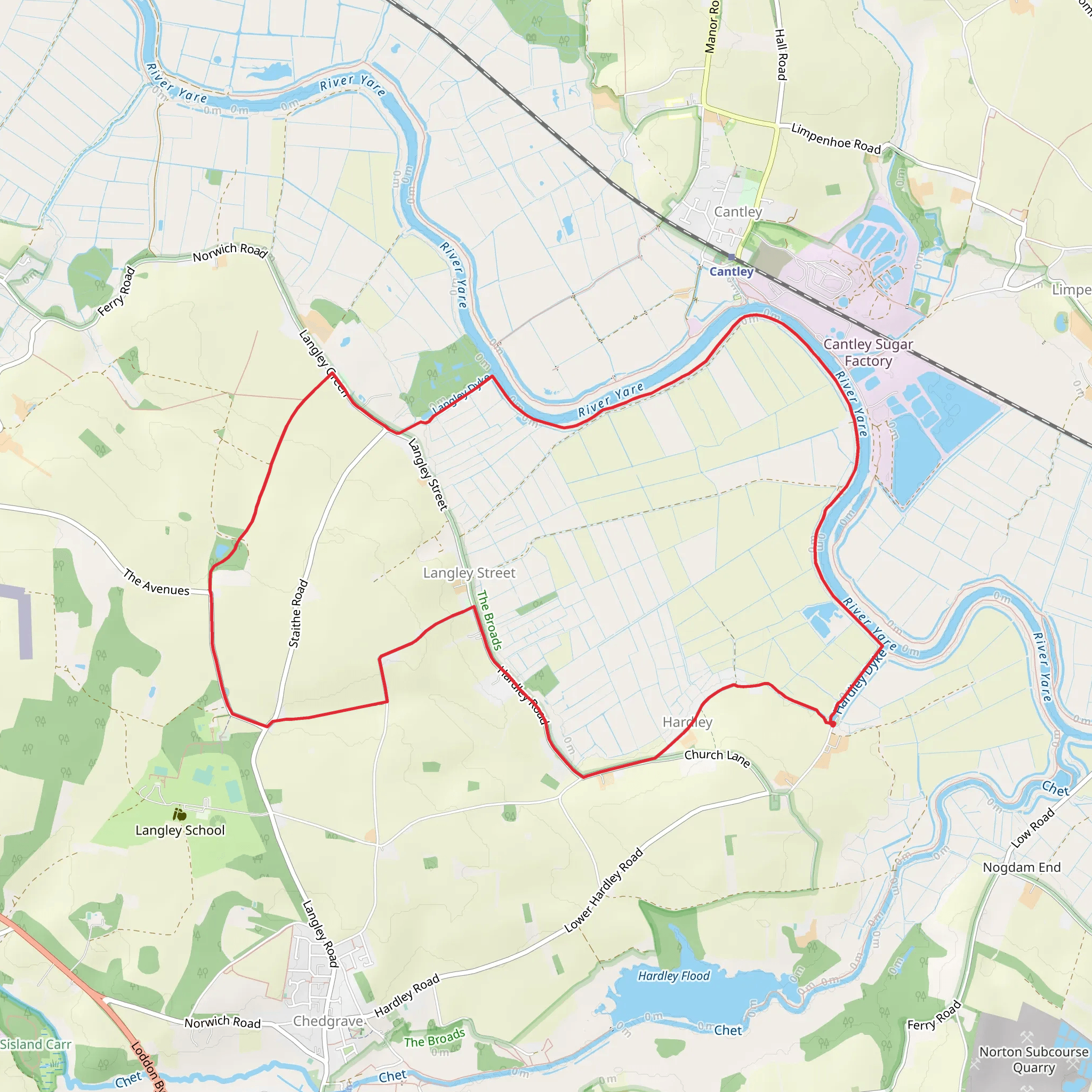 Langley and Hardley Village Loop mobile static map