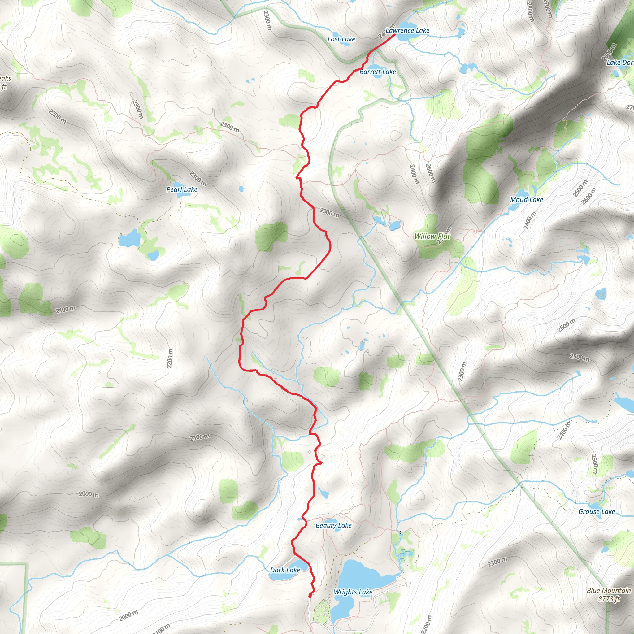 Lawrence Lake Trail mobile static map