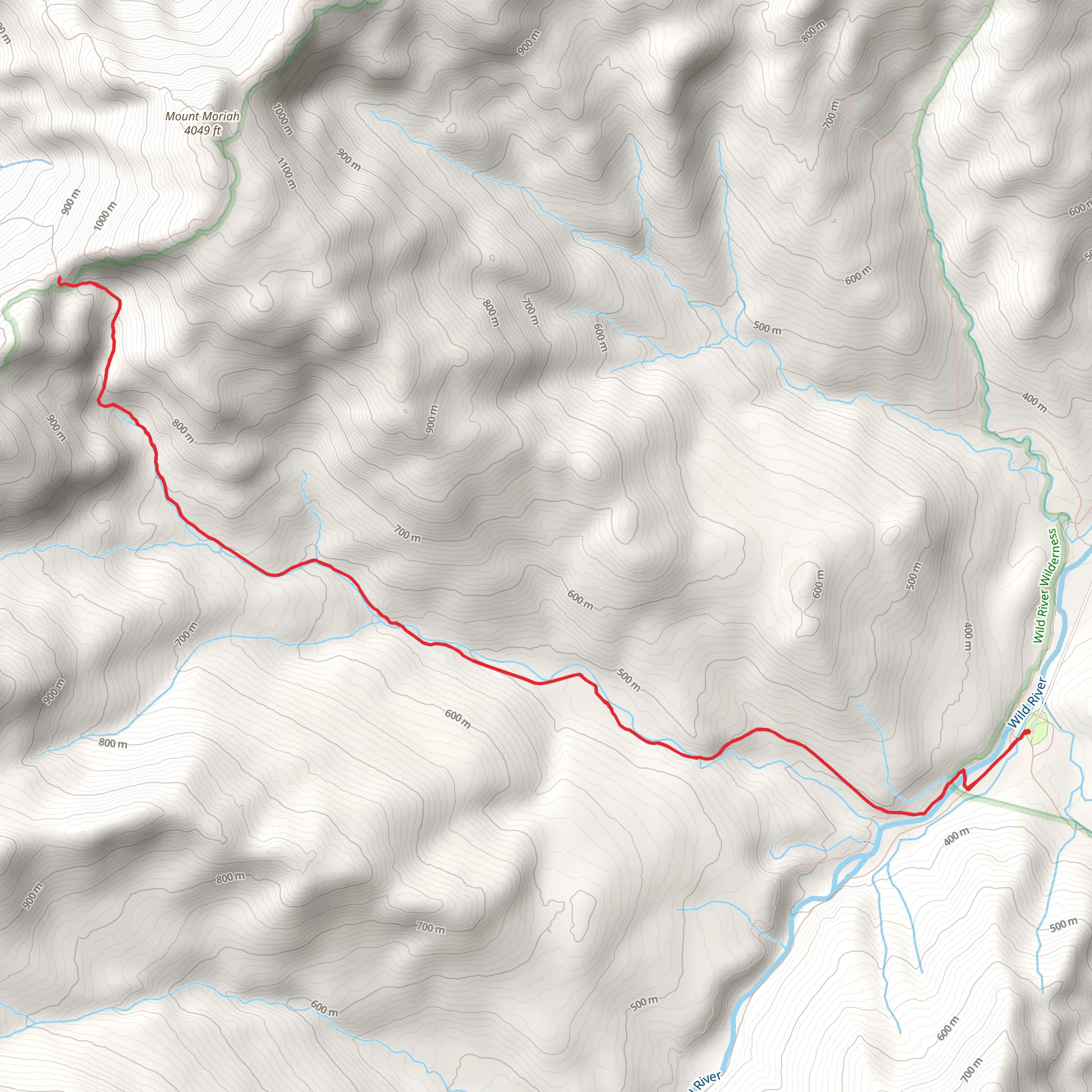 Moriah Brook via Wild River Trail mobile static map