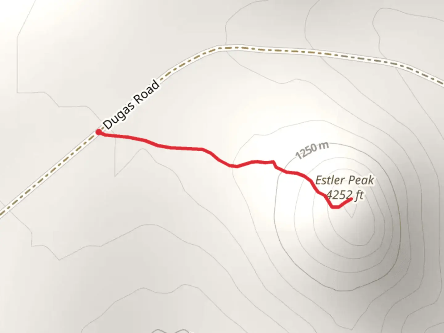An image depicting the trail Estler Peak and its surrounding area.
