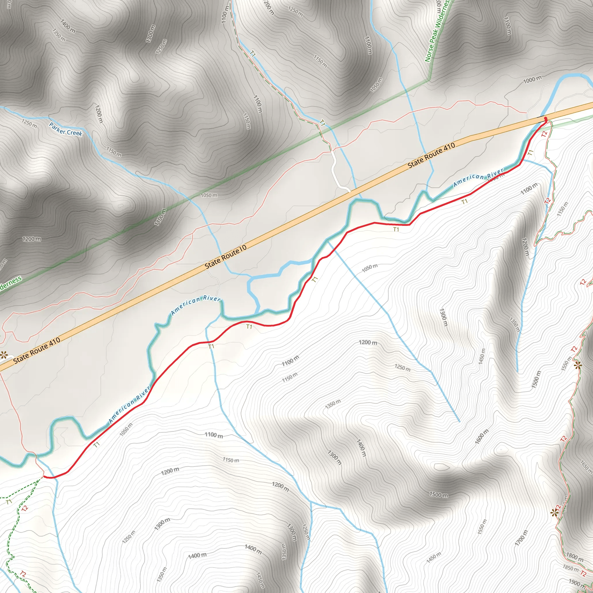 Pleasant Valley Trail mobile static map
