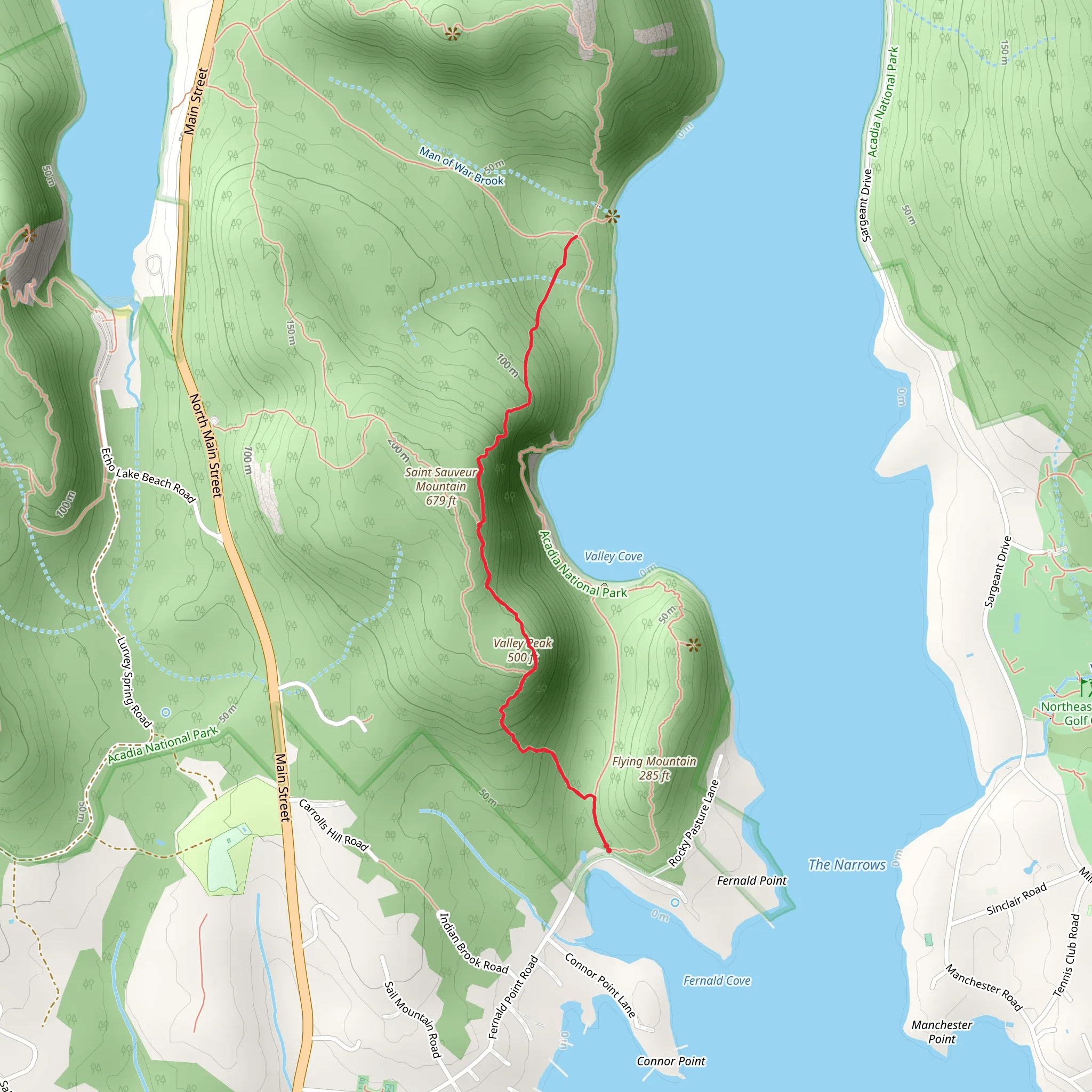 Valley Peak Trail mobile static map