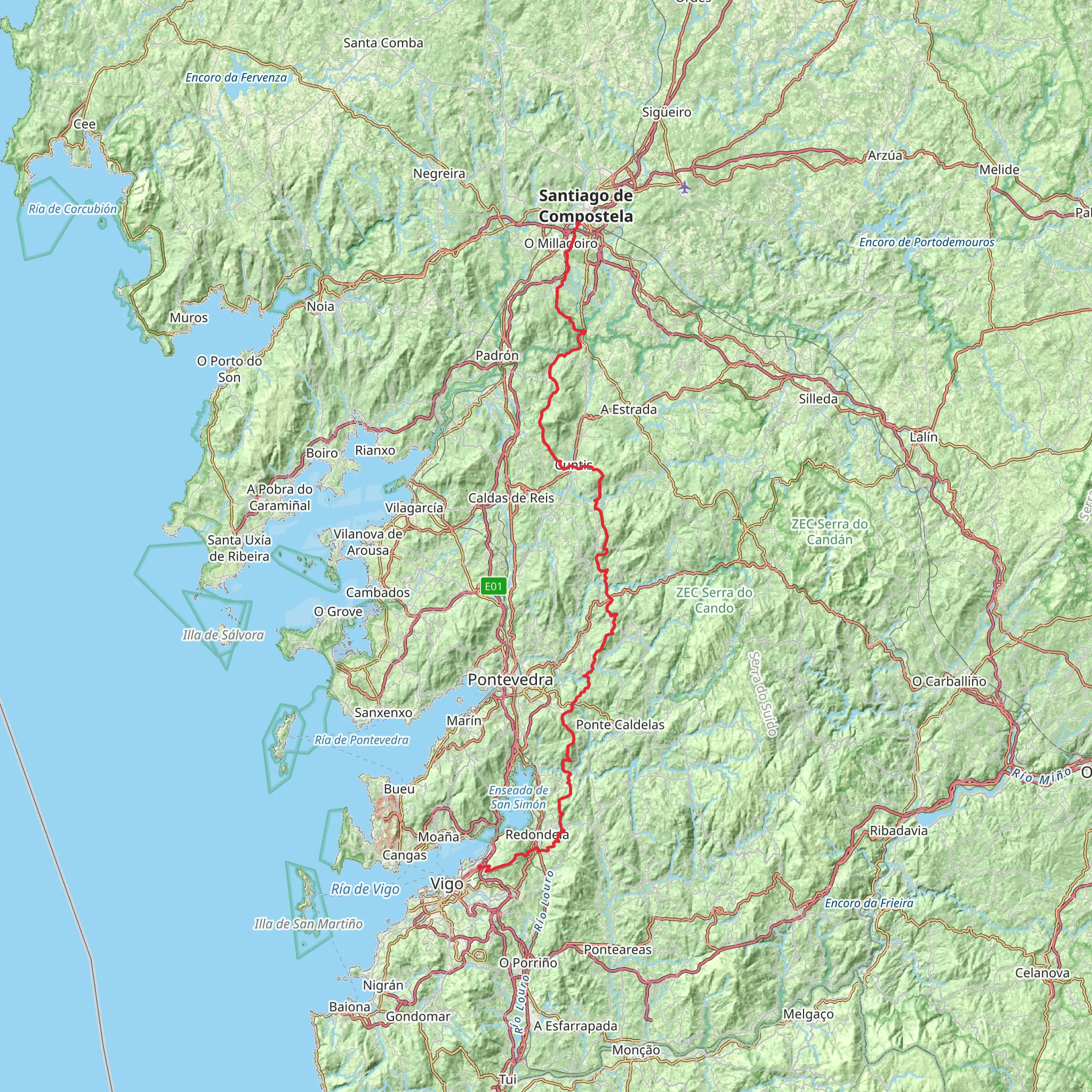 GR 94 Sendero Rural de Galicia mobile static map